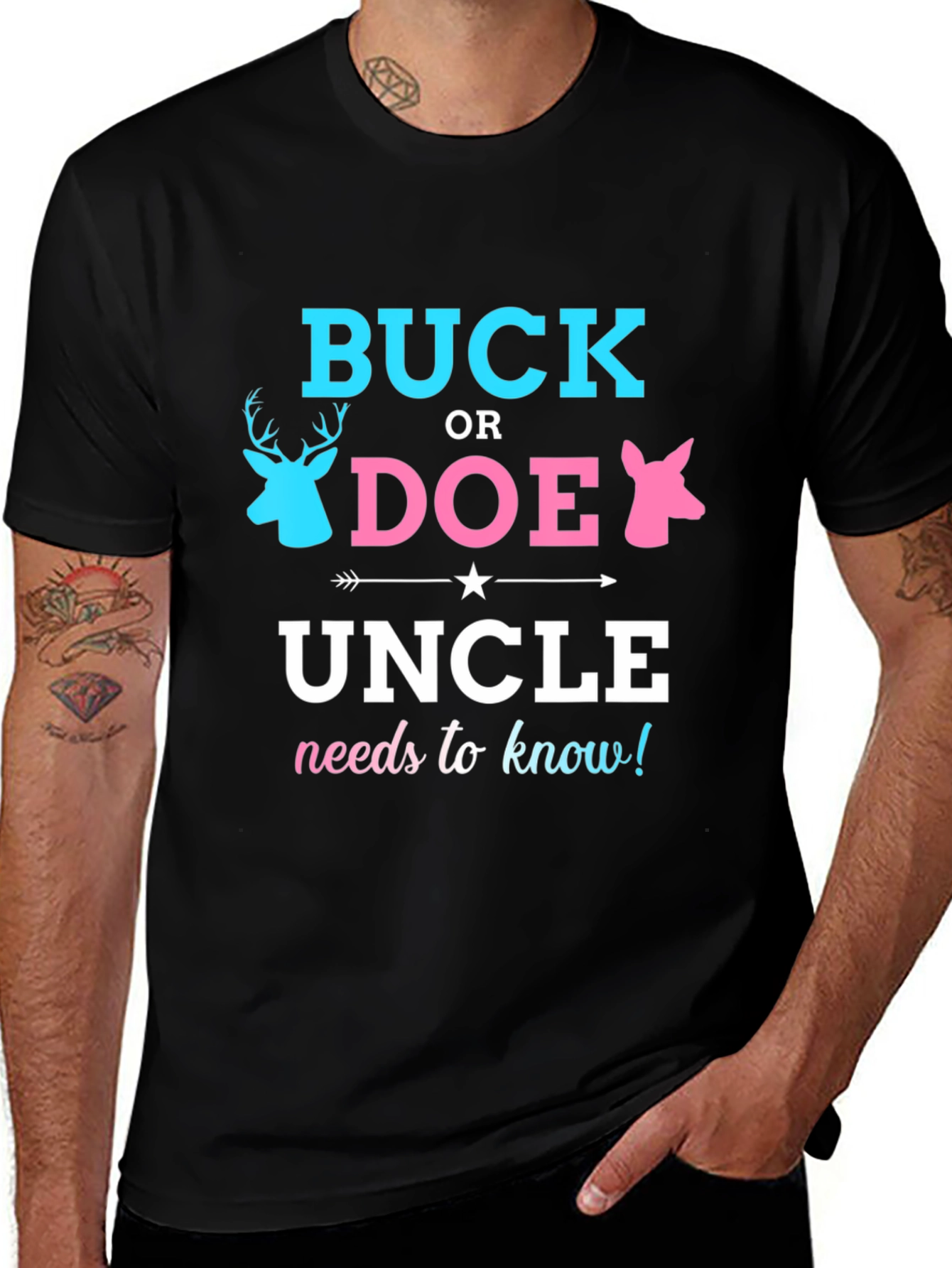 Buck or Doe Uncle Gender Reveal T-Shirt