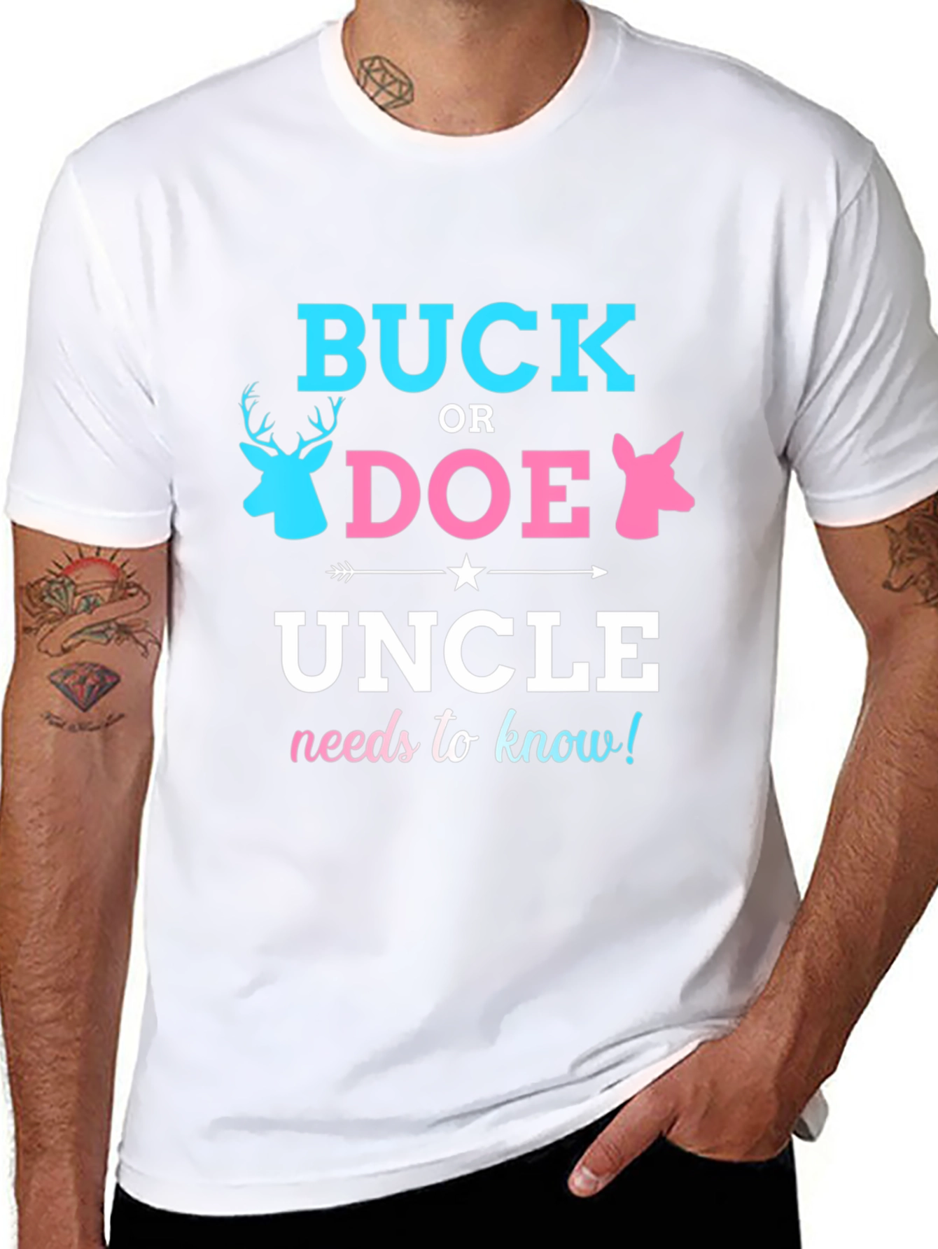 Buck or Doe Uncle Gender Reveal T-Shirt