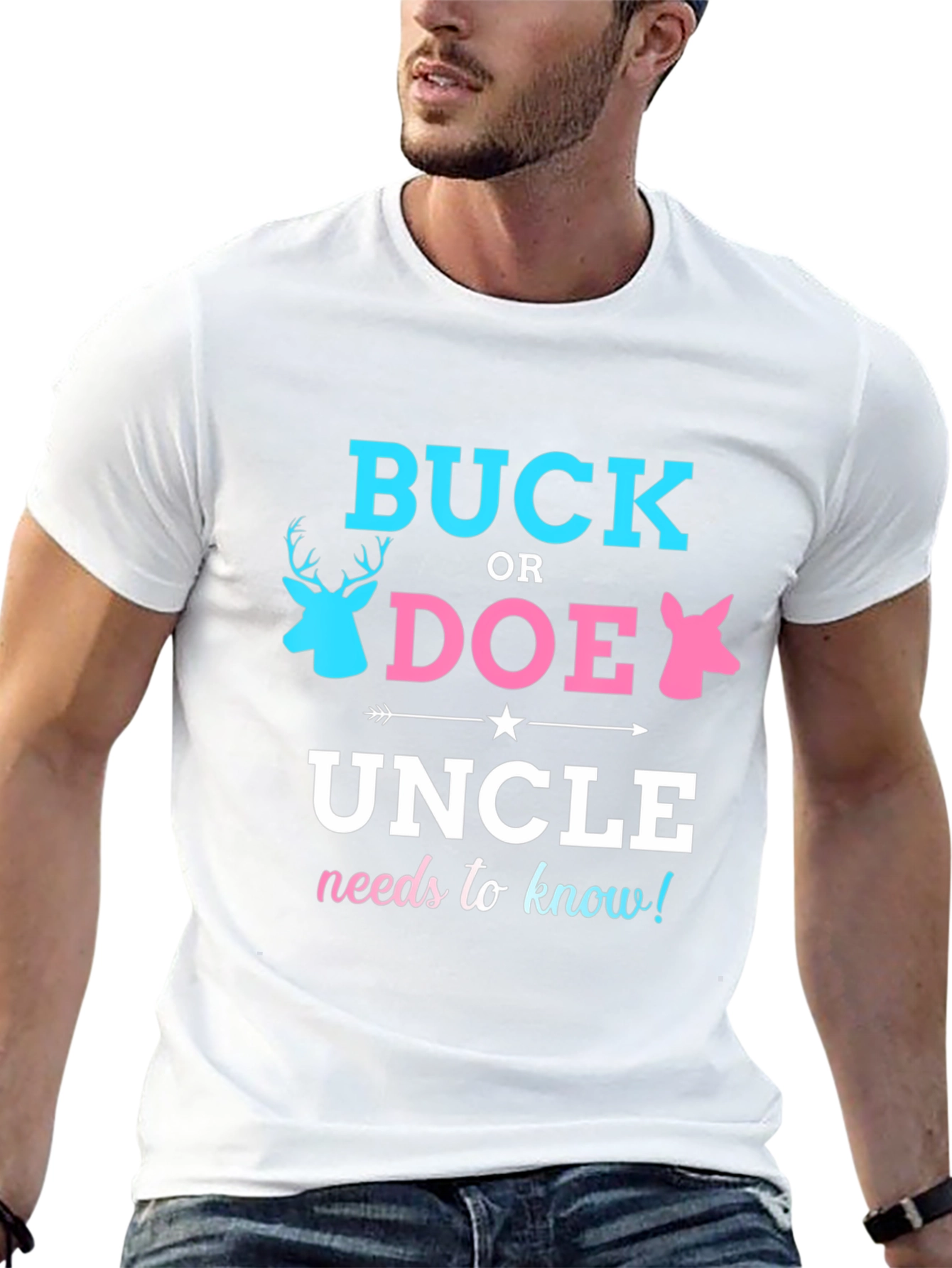 Buck or Doe Uncle Gender Reveal T-Shirt