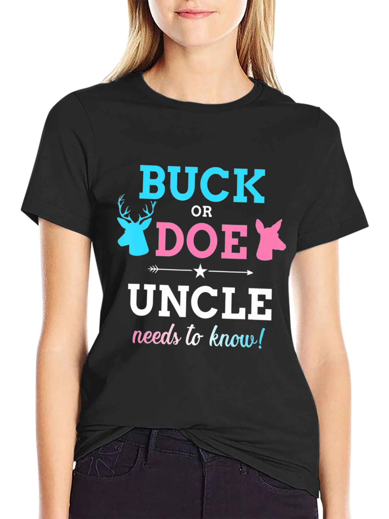Buck or Doe Uncle Gender Reveal T-Shirt