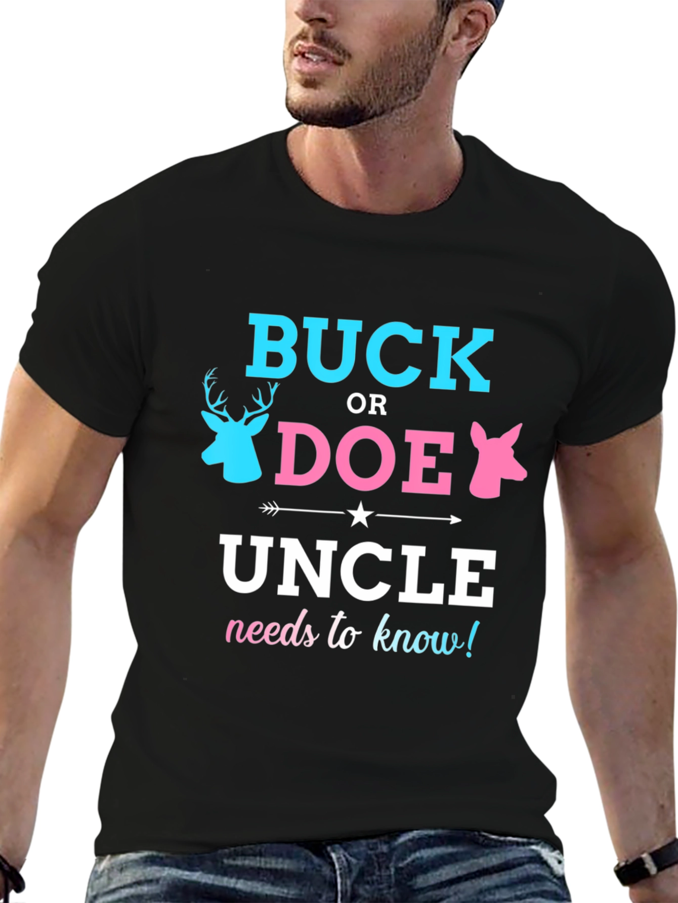Buck or Doe Uncle Gender Reveal T-Shirt