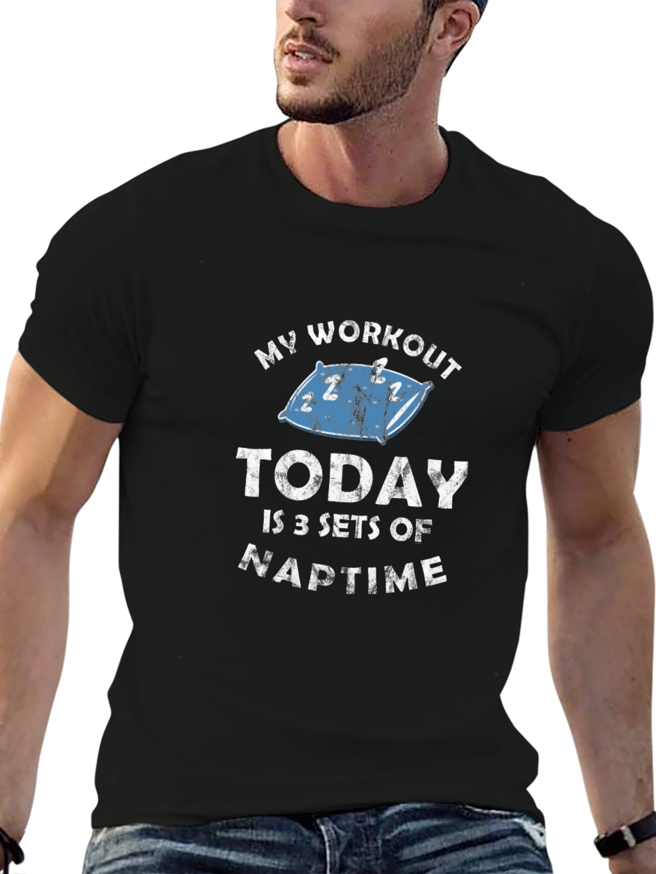 Naptime Workout T-Shirt Funny Sleep Gym Tee
