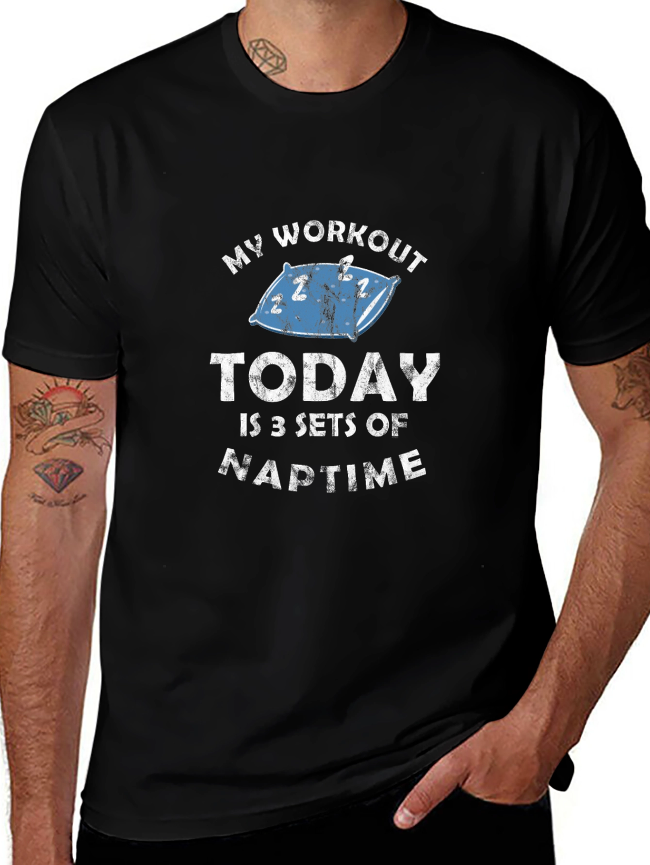 Naptime Workout T-Shirt Funny Sleep Gym Tee