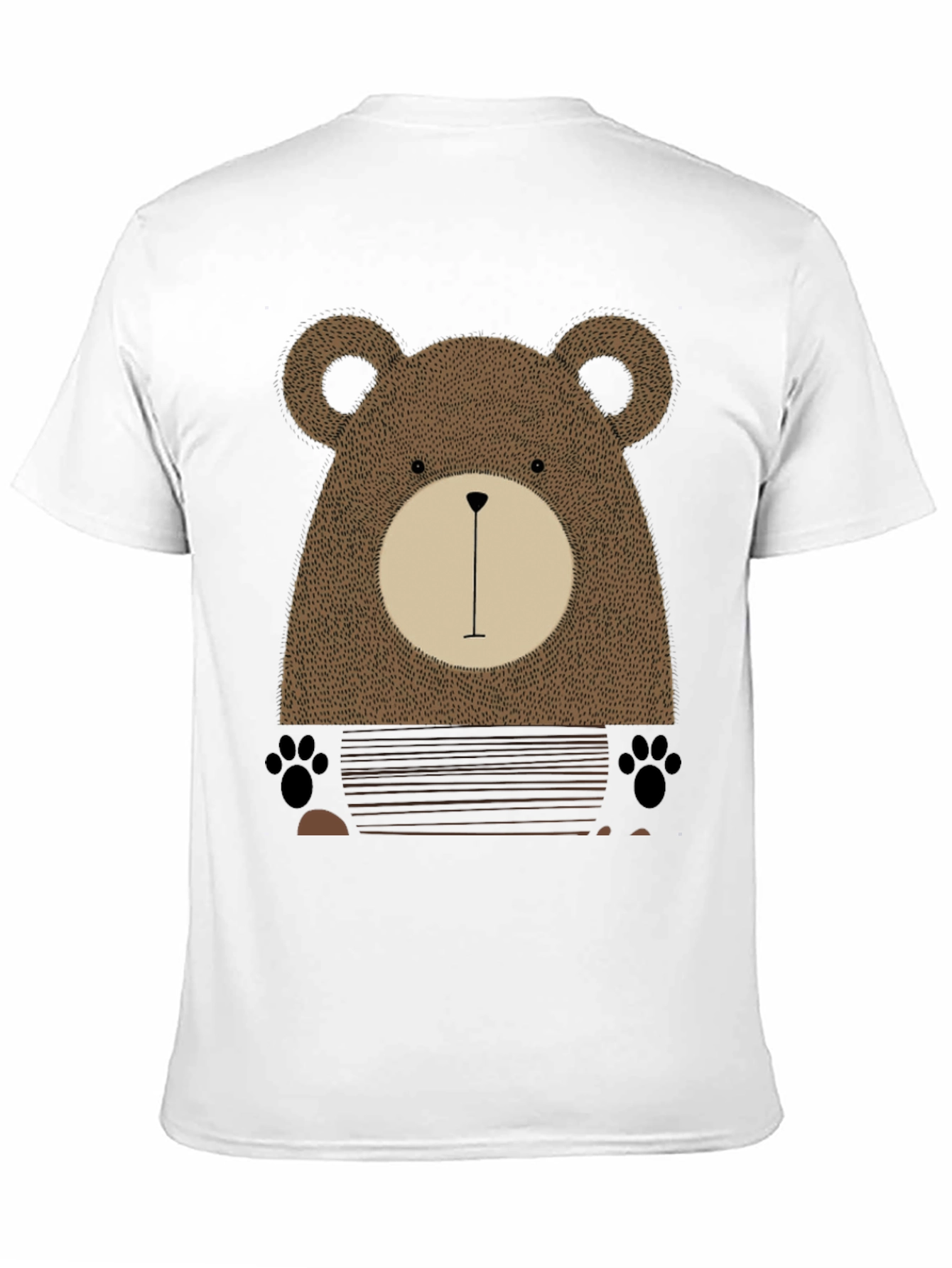 Cute Bear Graphic Print Black T-Shirt