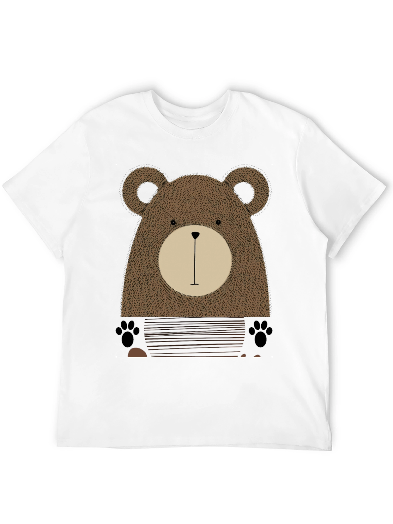 Cute Bear Graphic Print Black T-Shirt