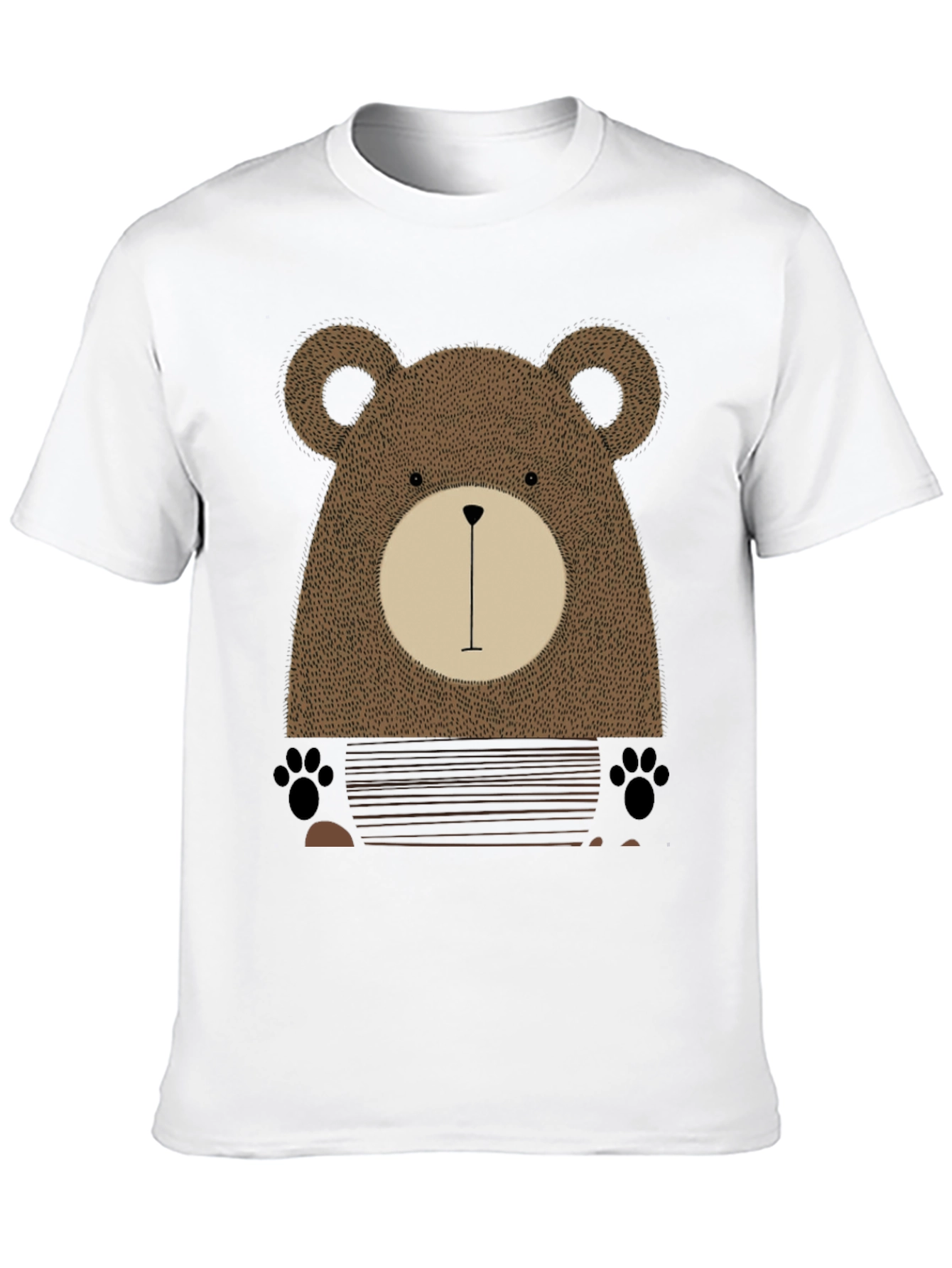 Cute Bear Graphic Print Black T-Shirt