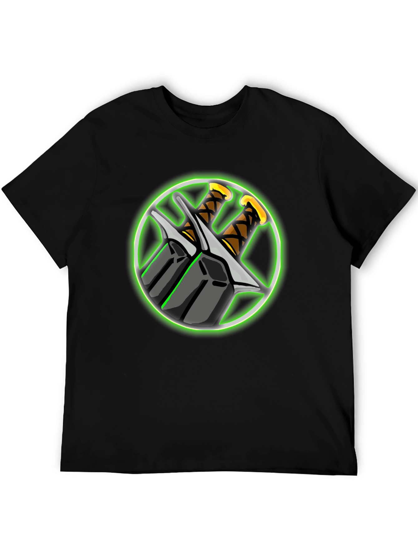 Swords Graphic Black T-Shirt - Edgy Design
