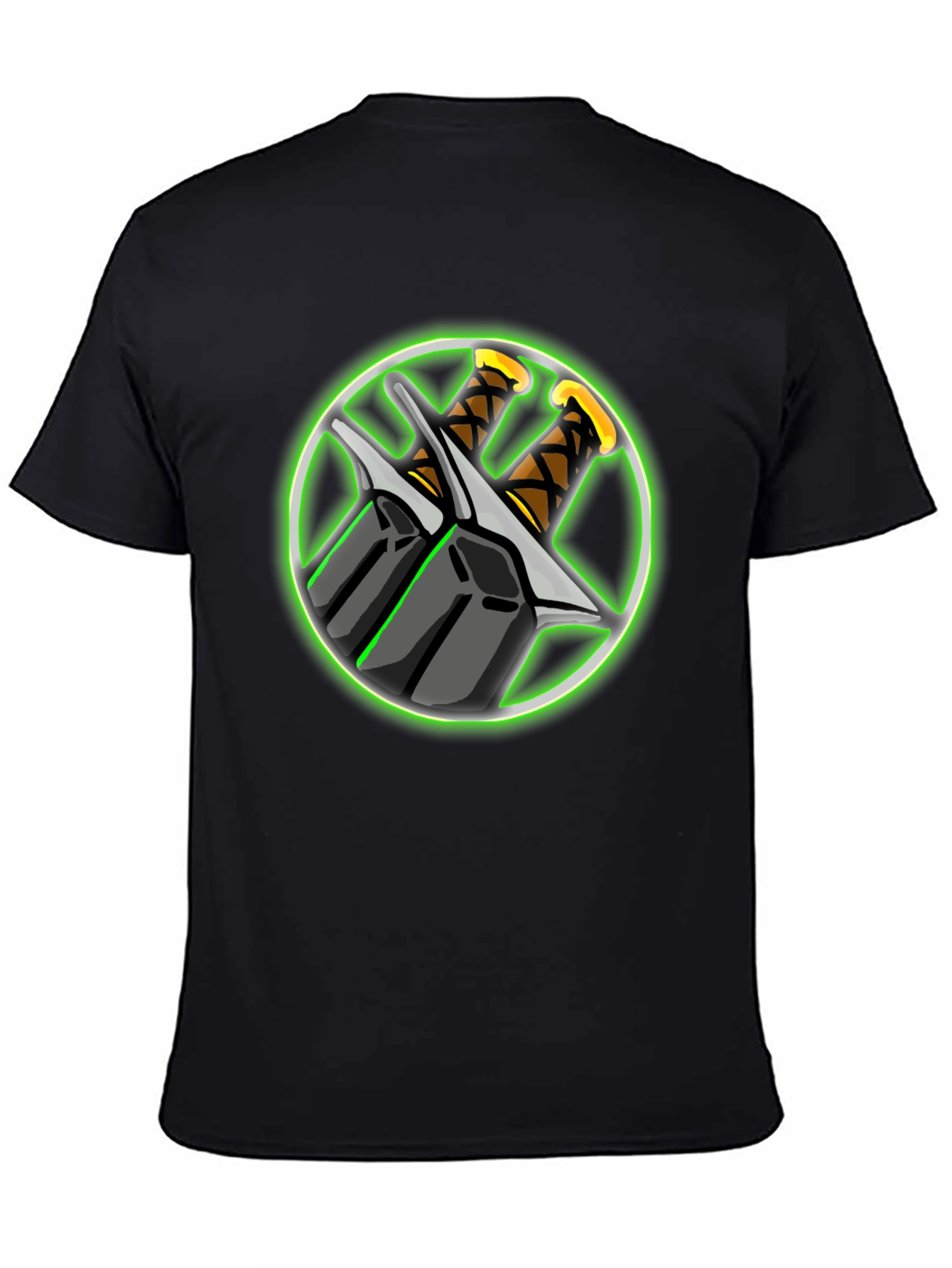 Swords Graphic Black T-Shirt - Edgy Design