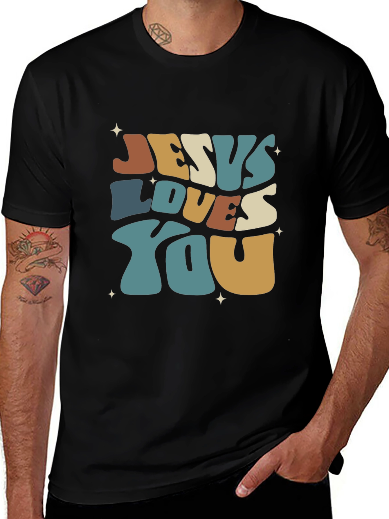 Jesus Loves You Retro Graphic Tee