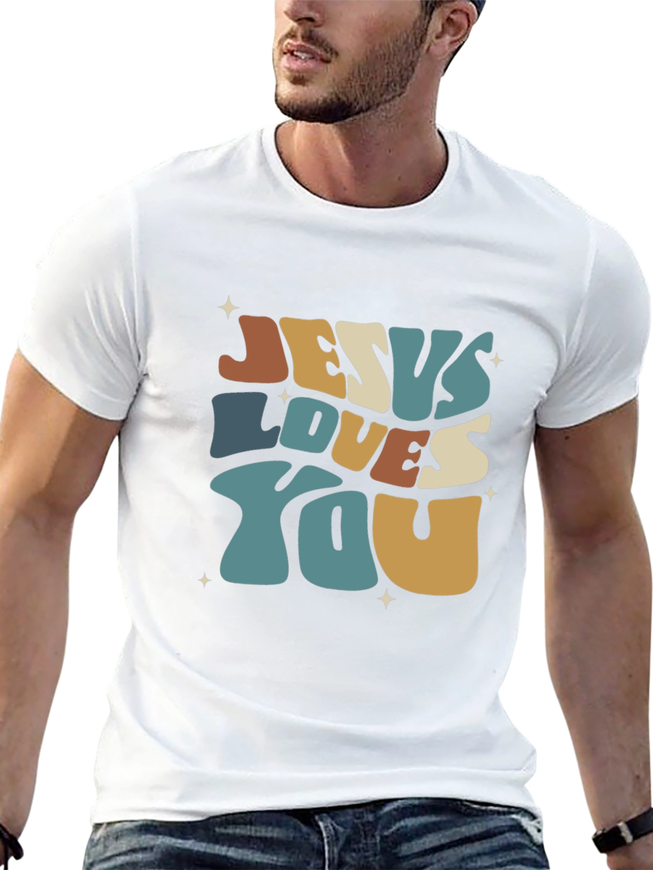 Jesus Loves You Retro Graphic Tee