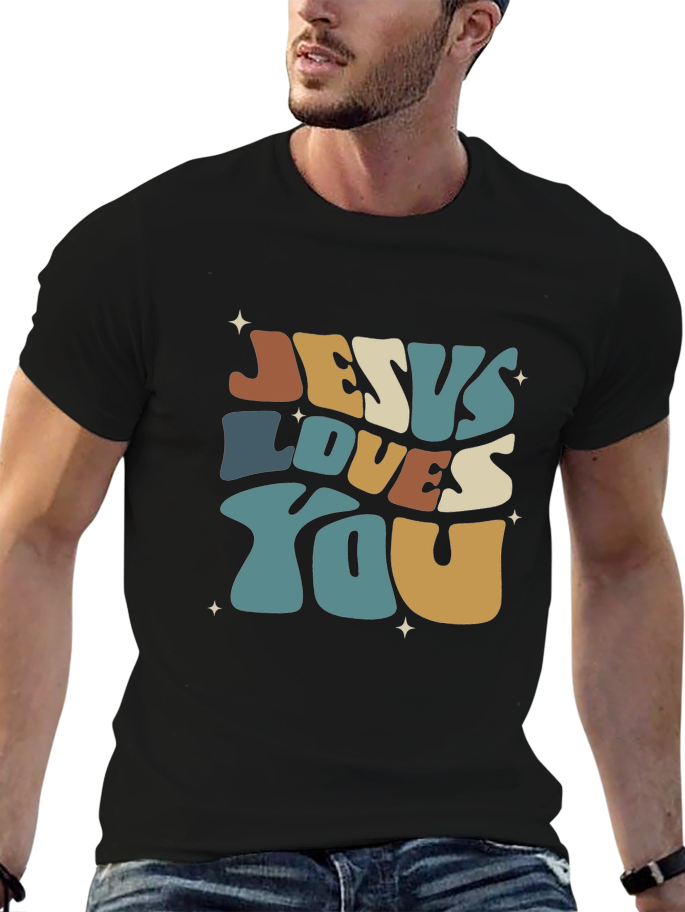 Jesus Loves You Retro Graphic Tee