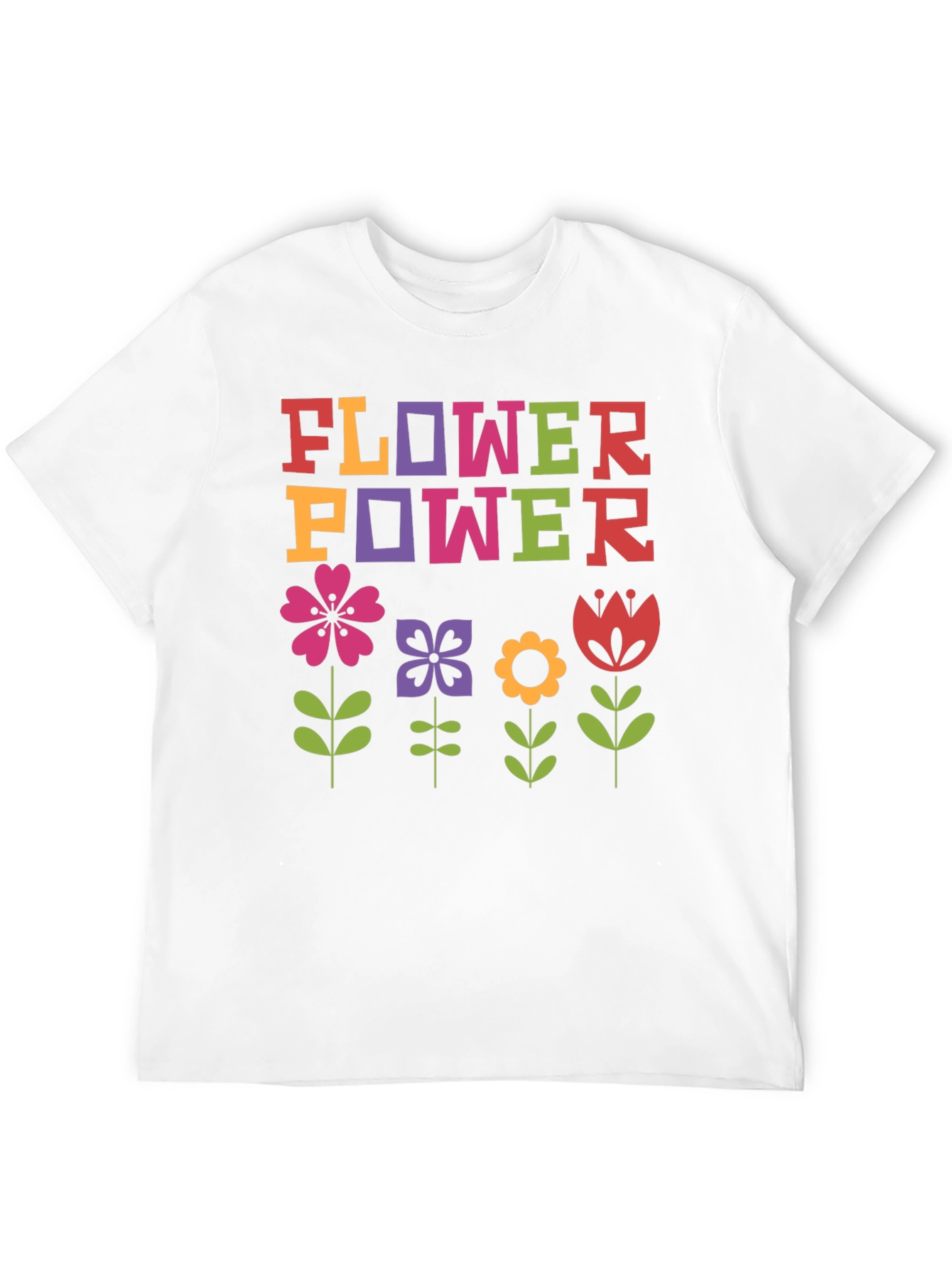 Flower Power Graphic Tee - Retro Style Shirt