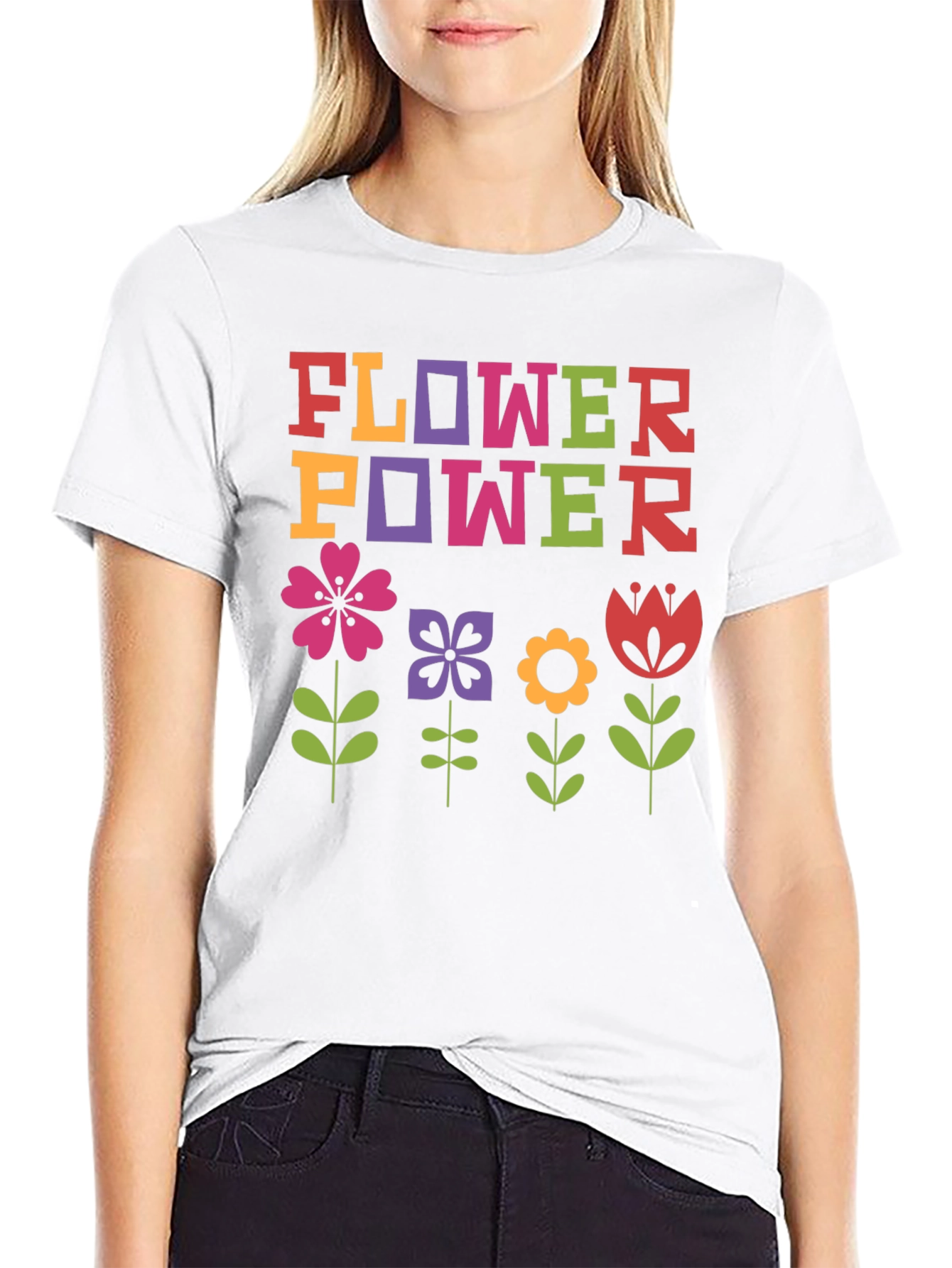 Flower Power Graphic Tee - Retro Style Shirt