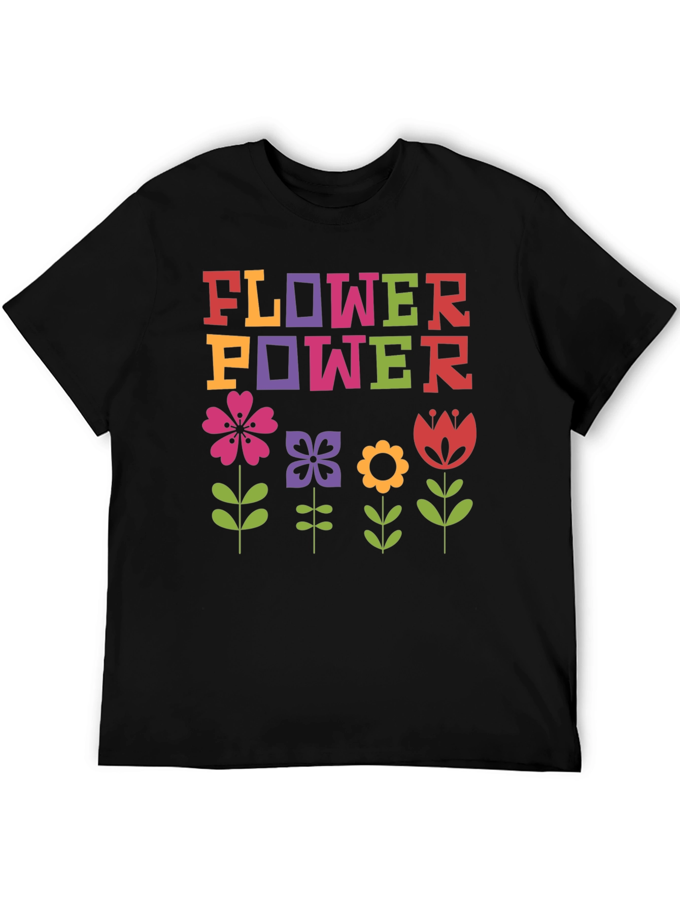 Flower Power Graphic Tee - Retro Style Shirt
