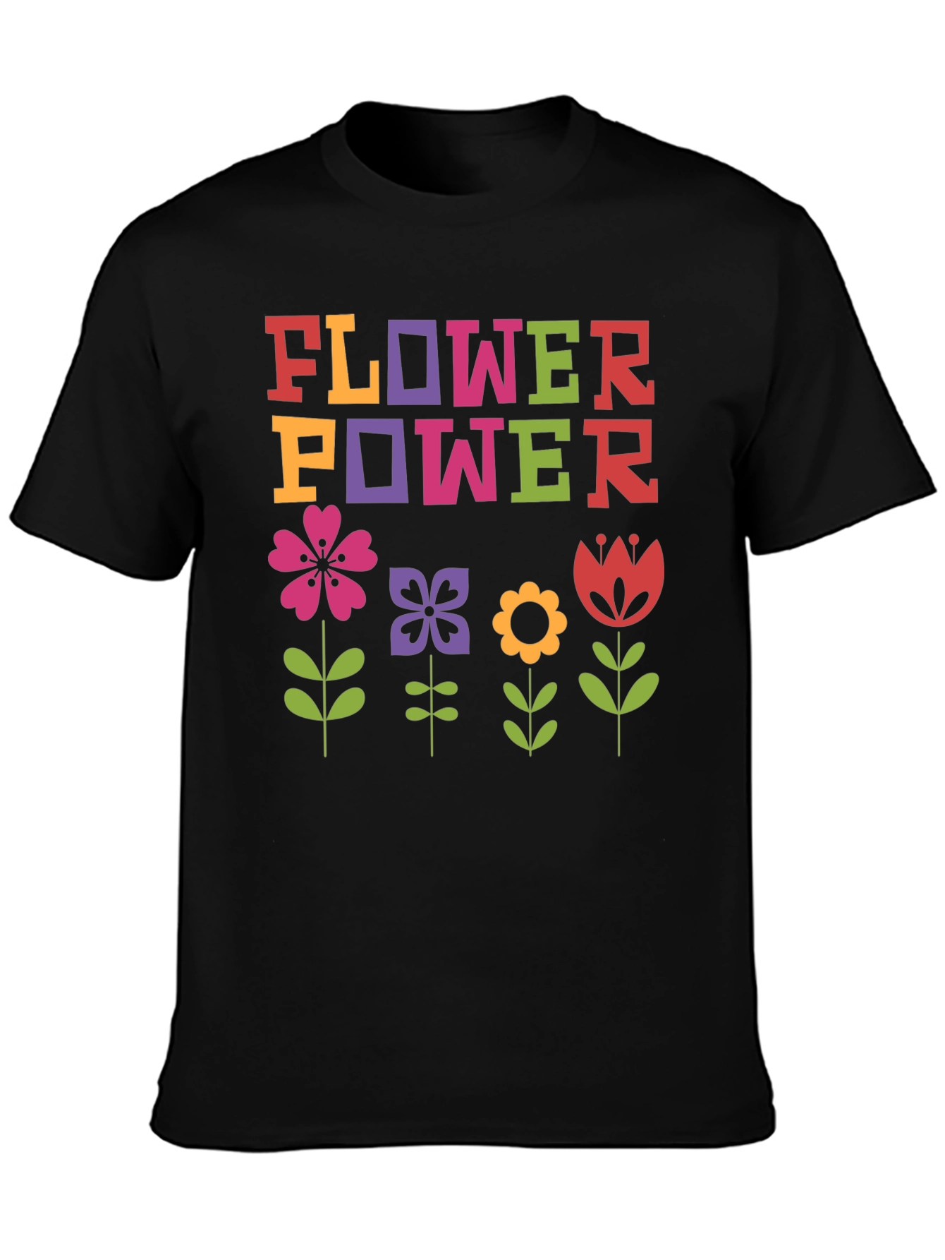 Flower Power Graphic Tee - Retro Style Shirt