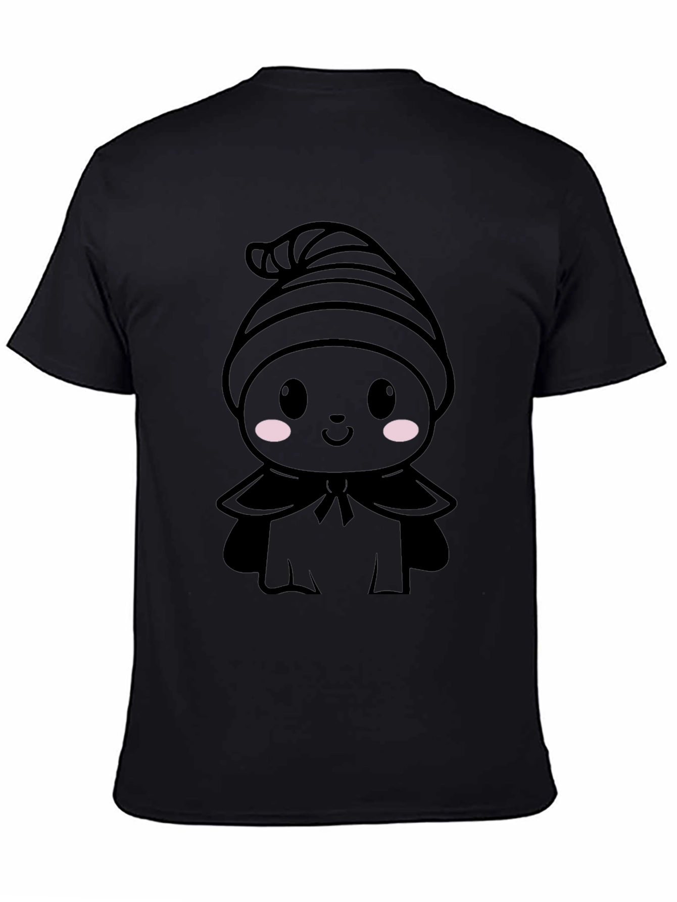 Cute Kawaii Ghost T-Shirt - Black Halloween Tee
