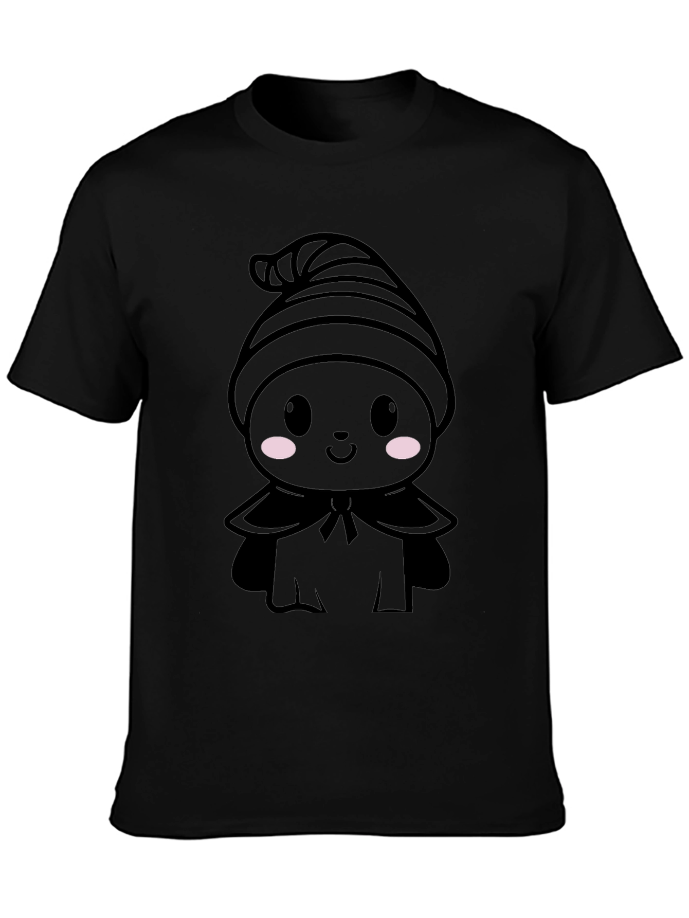 Cute Kawaii Ghost T-Shirt - Black Halloween Tee