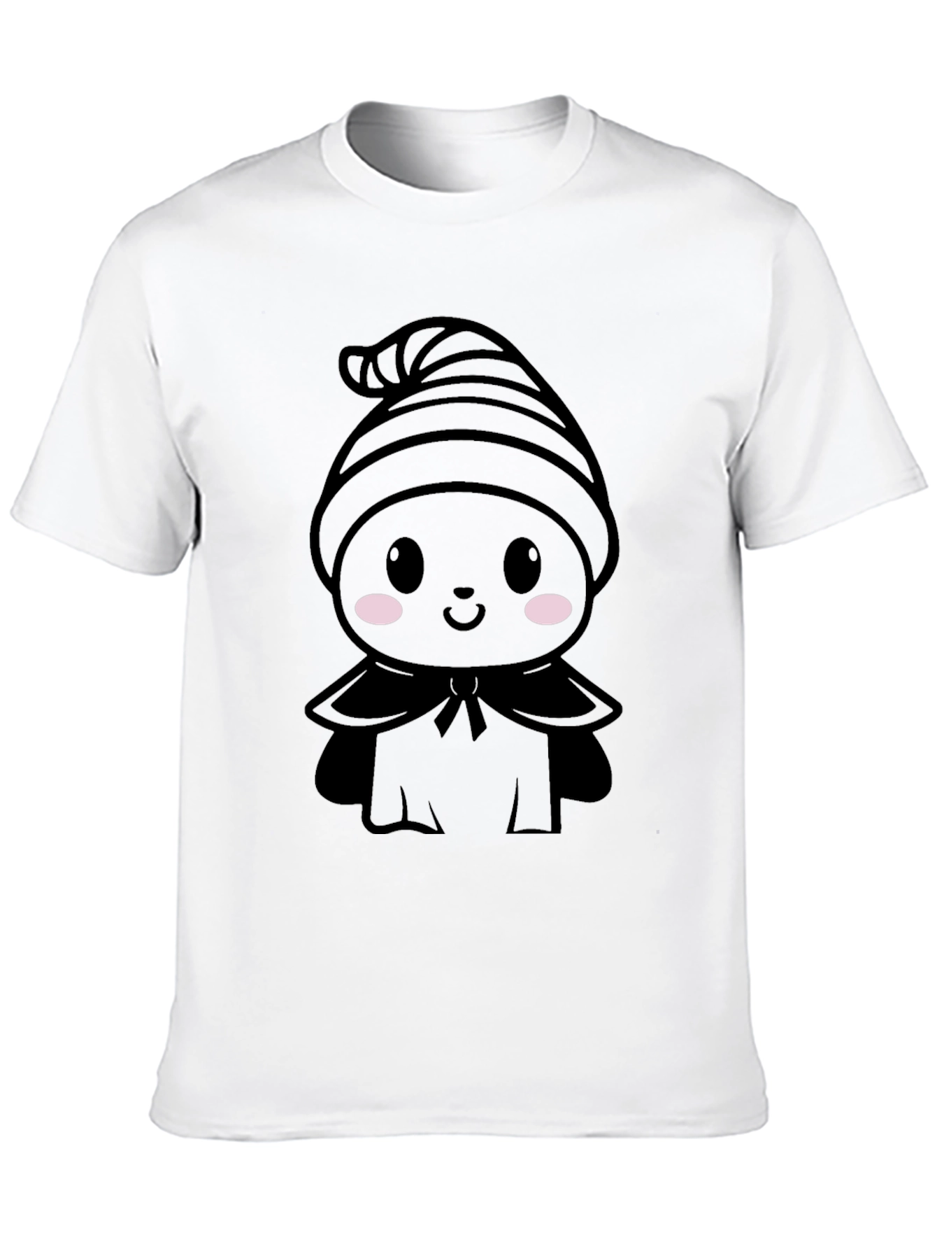 Cute Kawaii Ghost T-Shirt - Black Halloween Tee