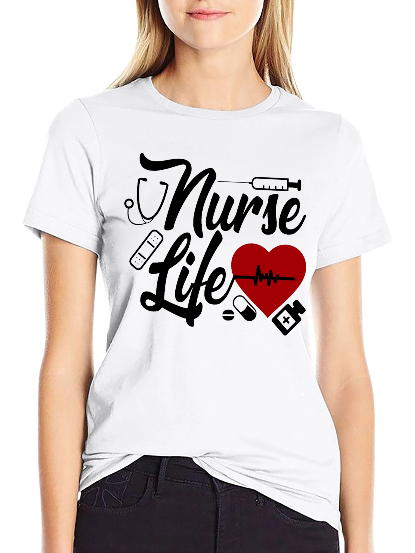 Nurse Life Graphic Tee - Black