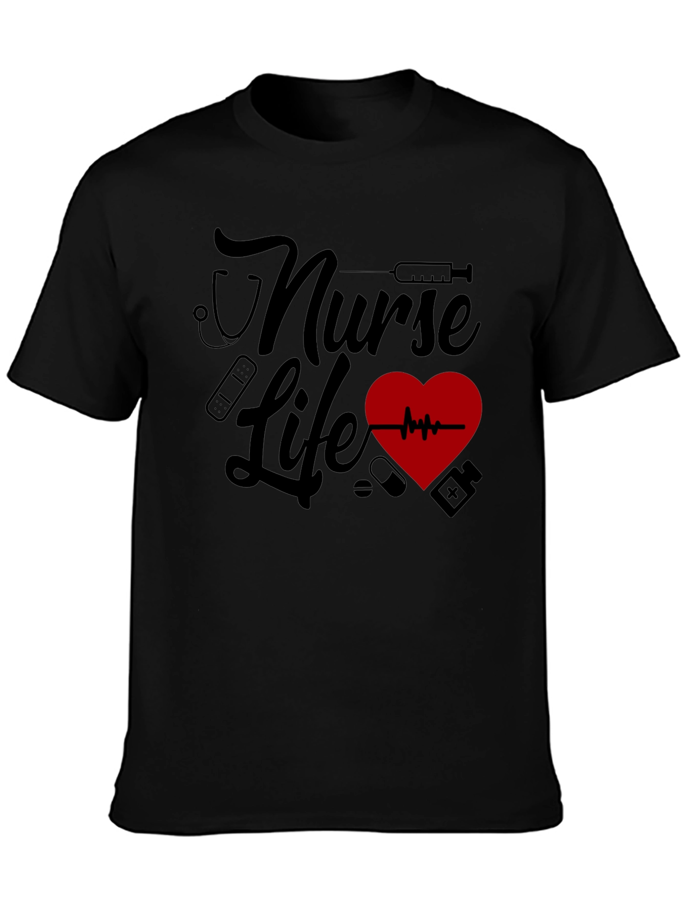 Nurse Life Graphic Tee - Black