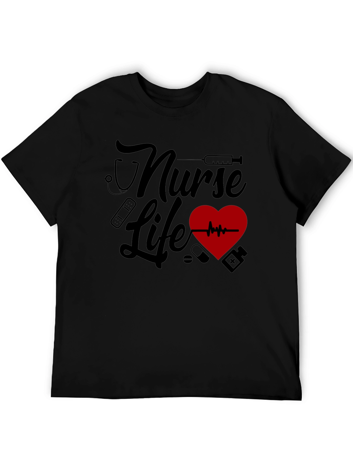 Nurse Life Graphic Tee - Black
