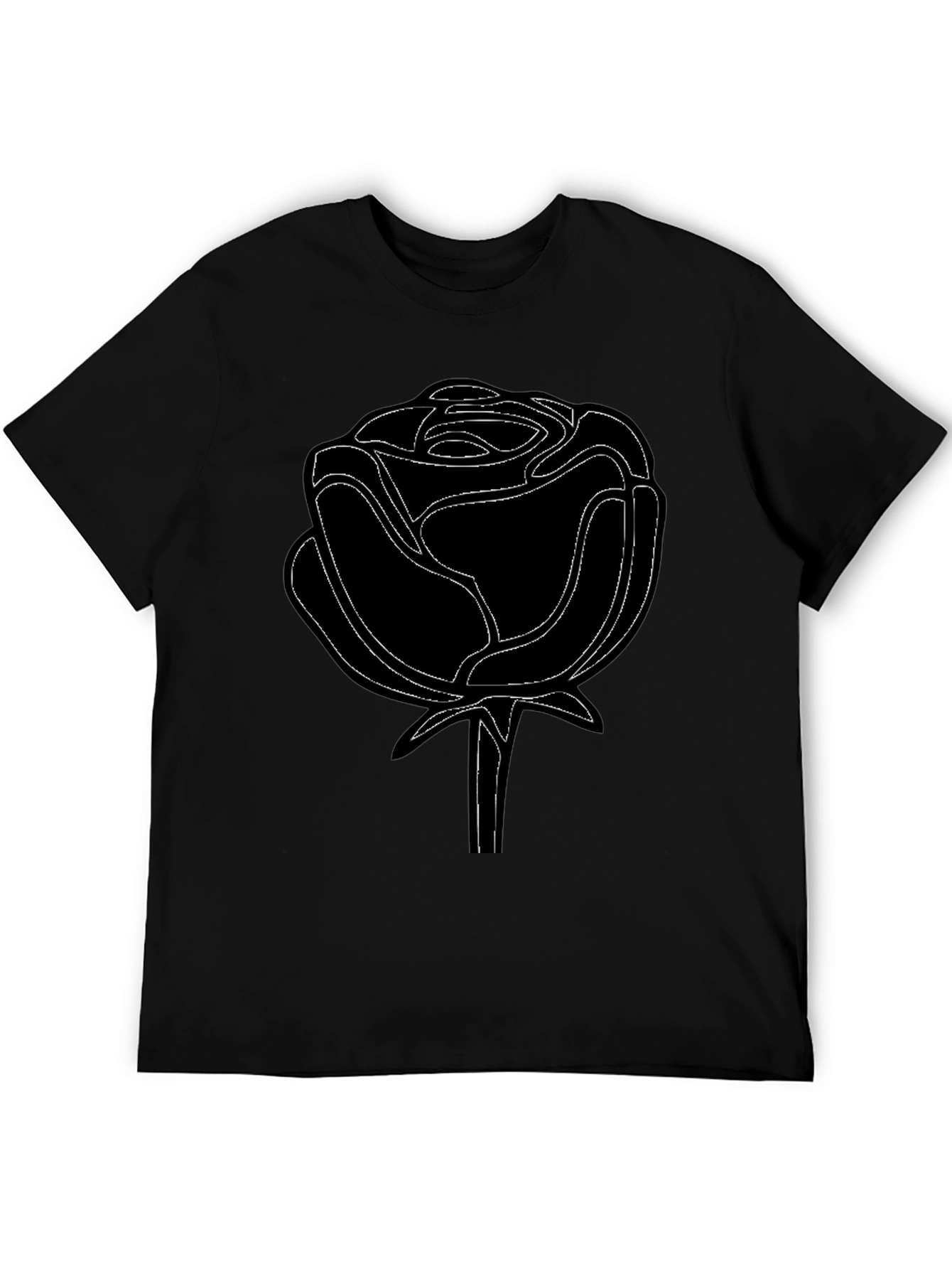 Black Rose Outline Graphic Tee