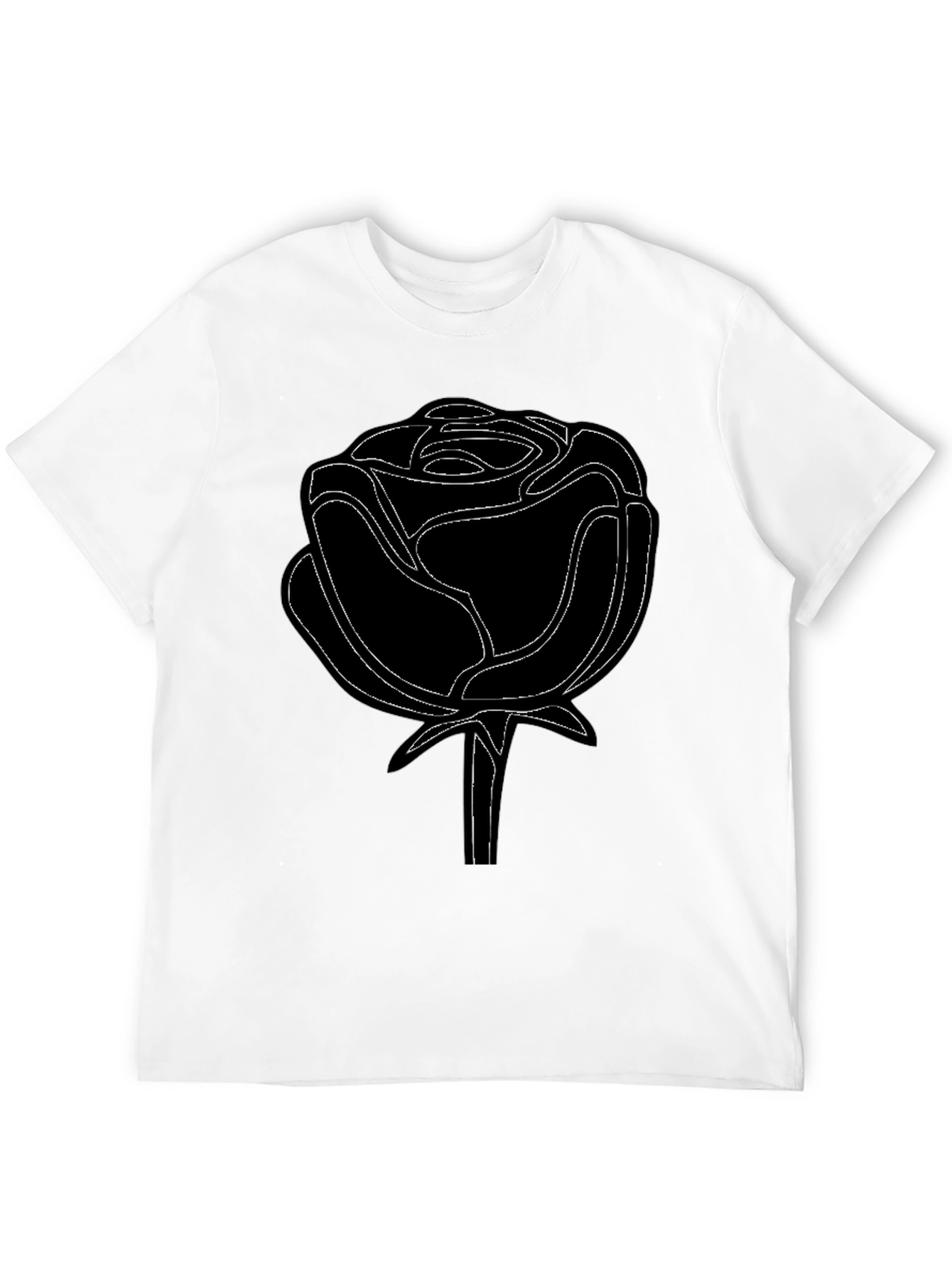 Black Rose Outline Graphic Tee