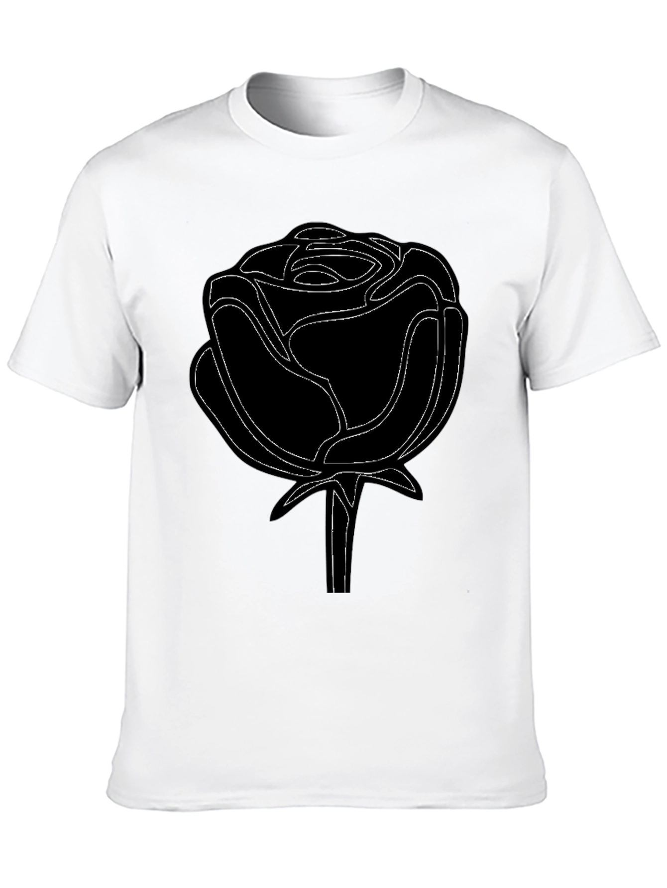 Black Rose Outline Graphic Tee