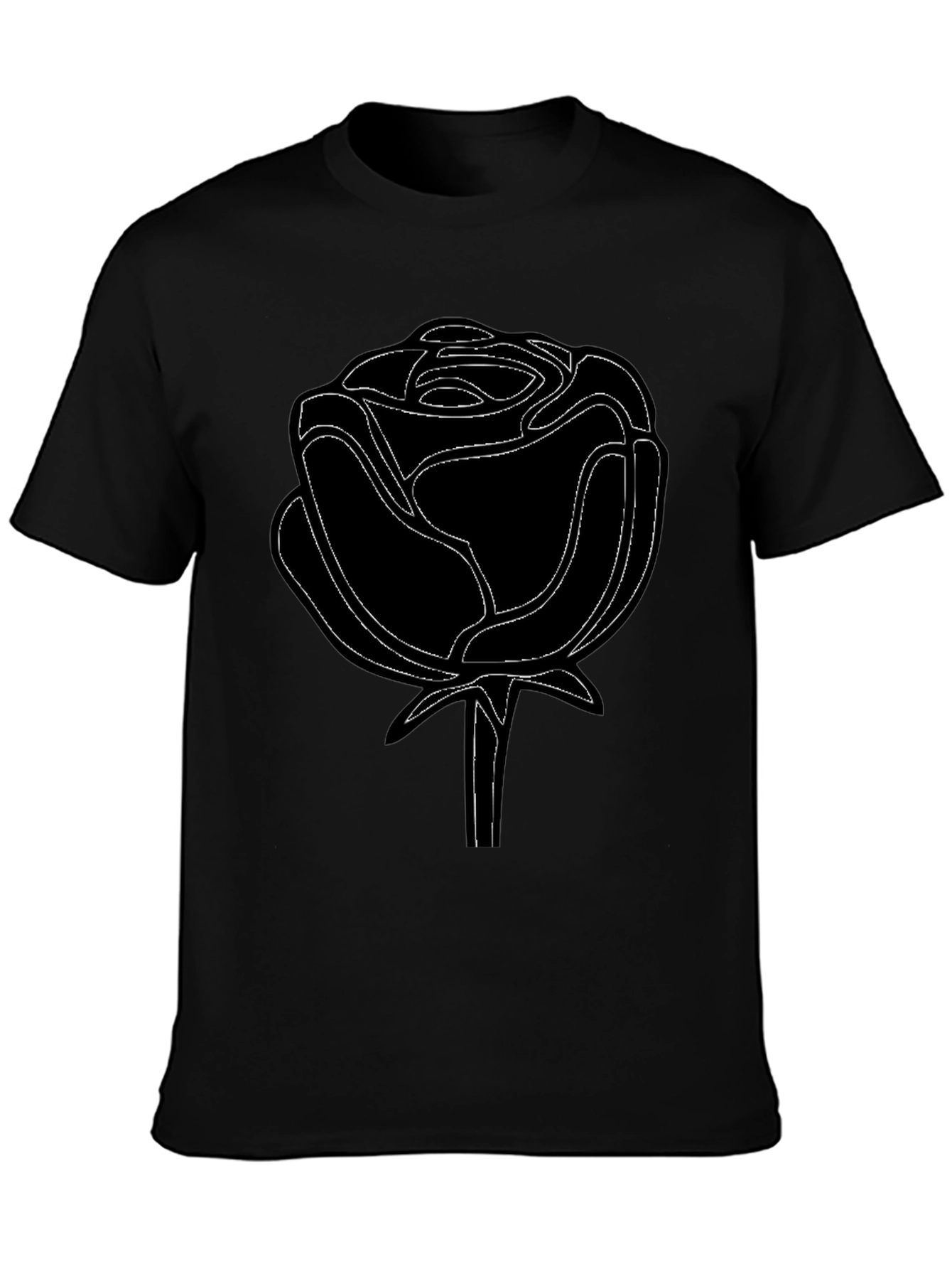 Black Rose Outline Graphic Tee