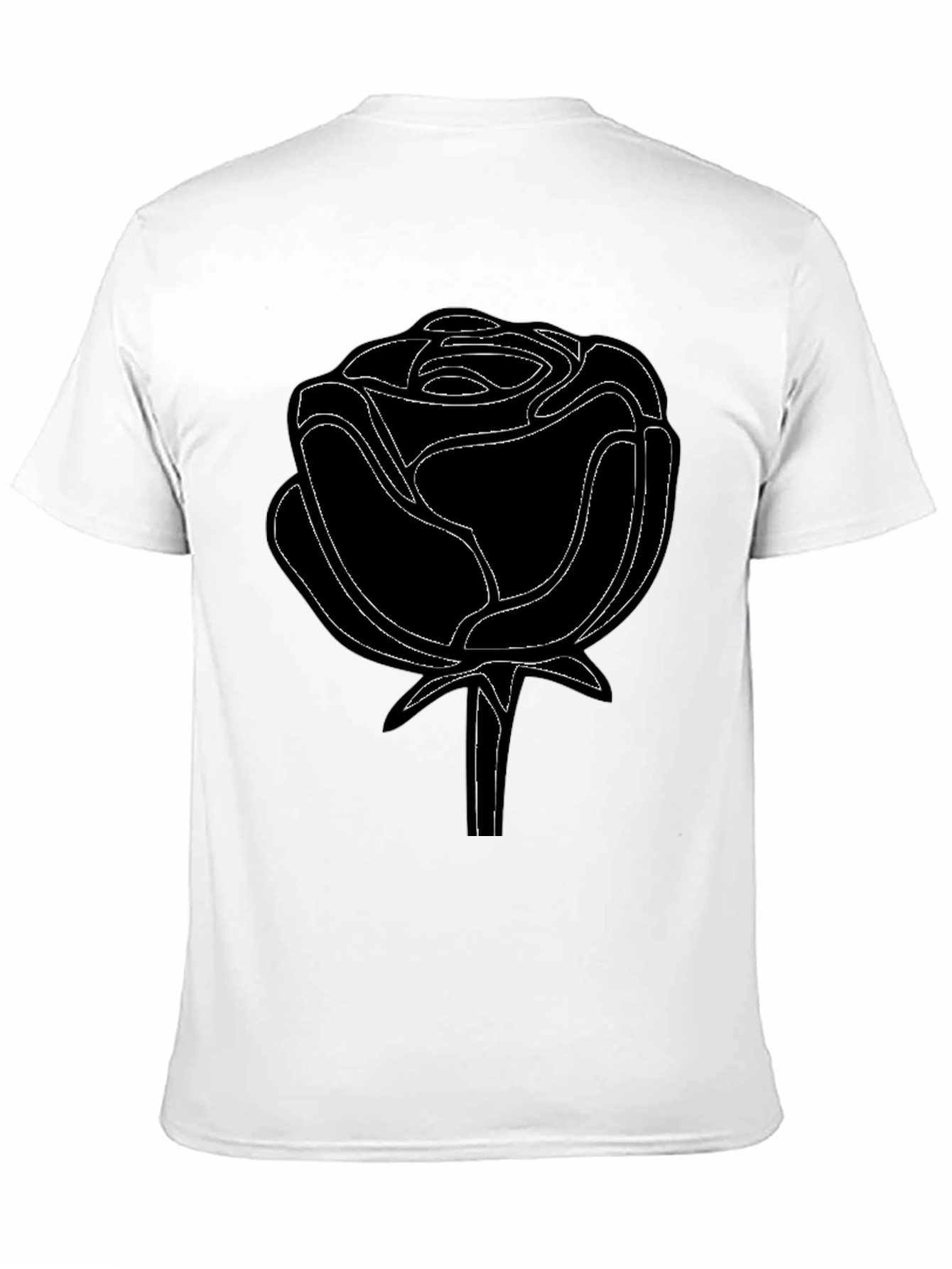 Black Rose Outline Graphic Tee