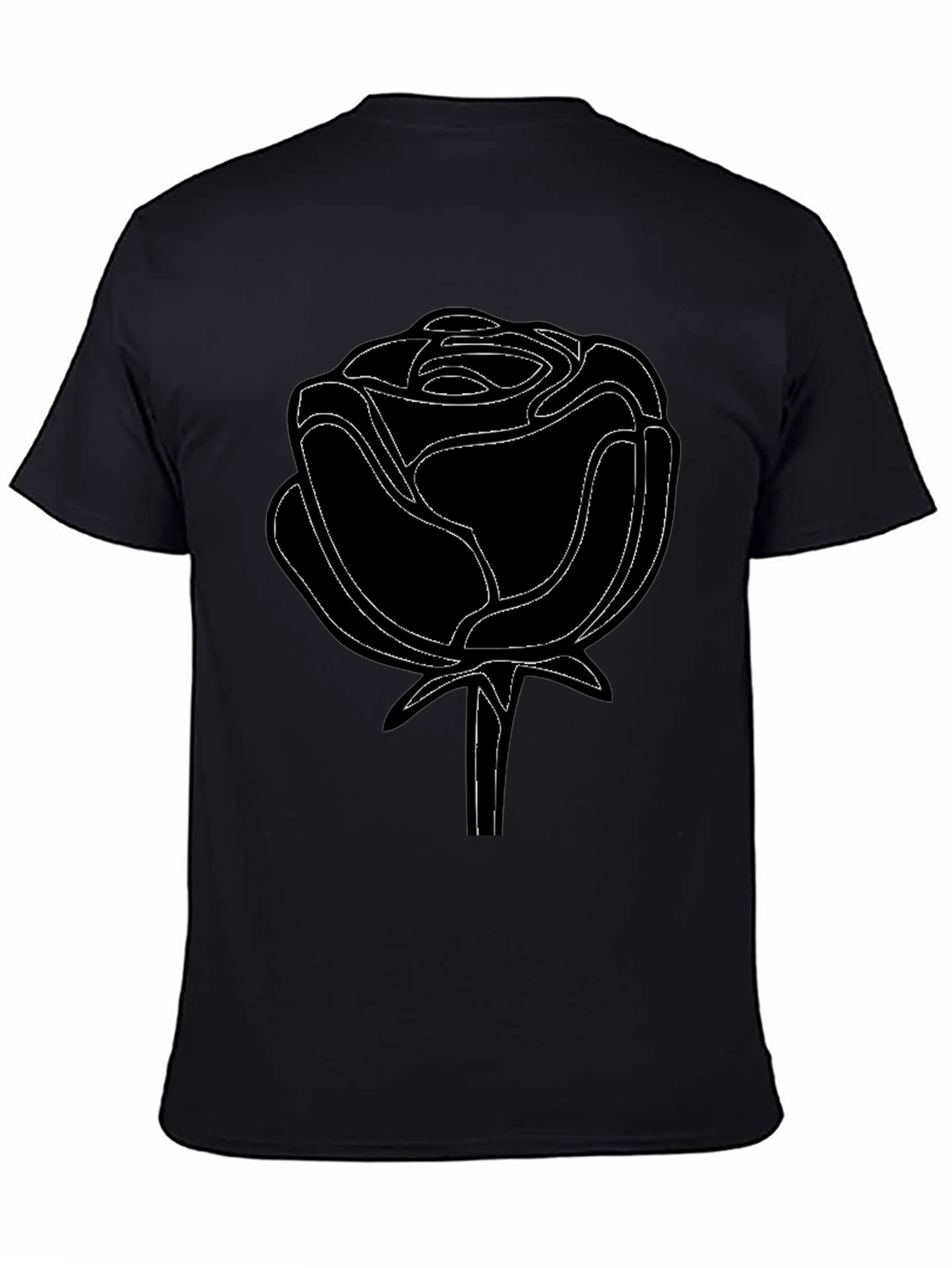 Black Rose Outline Graphic Tee