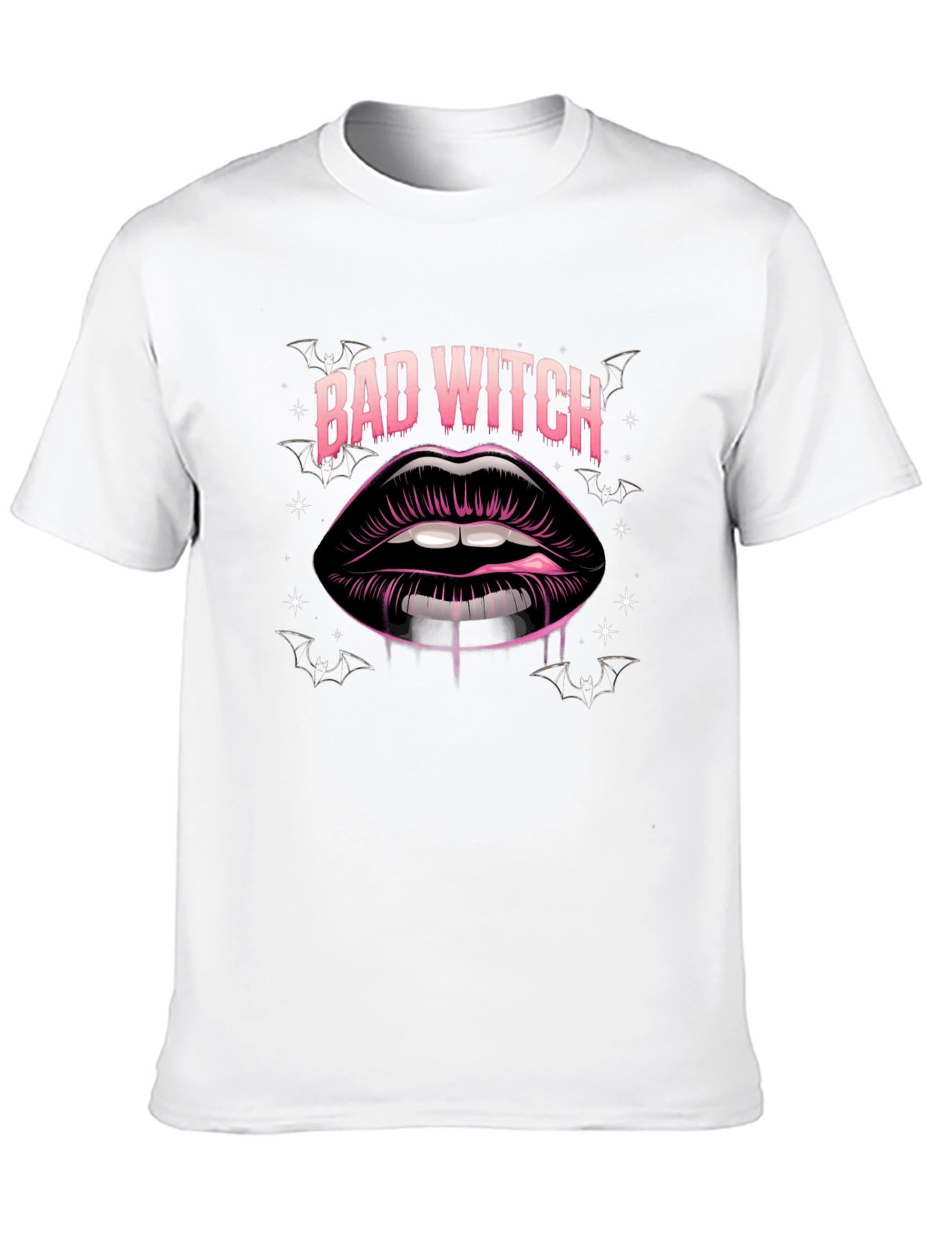 Bad Witch Lips Graphic Tee - Halloween Style