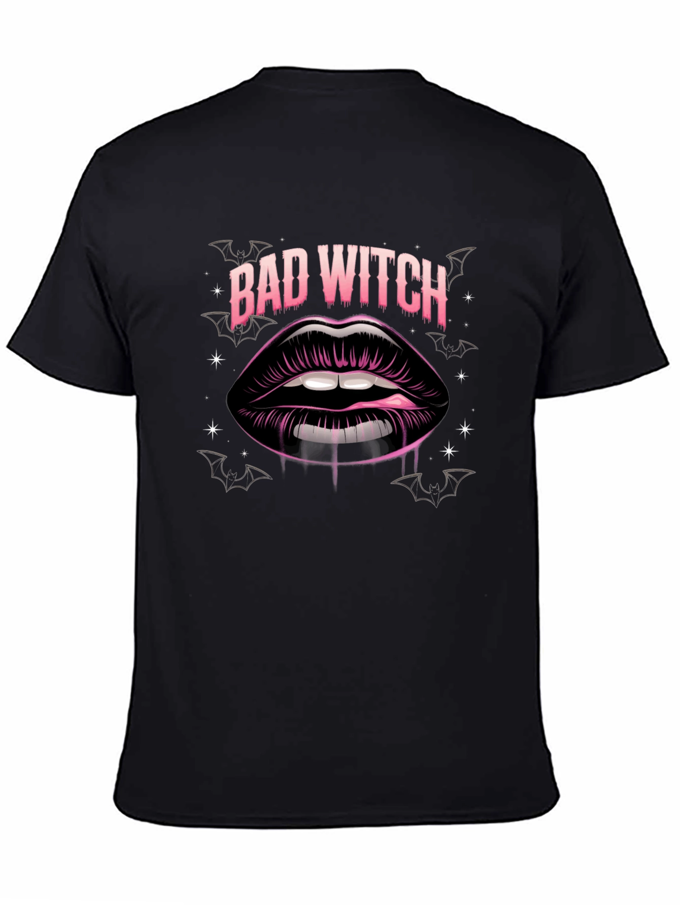 Bad Witch Lips Graphic Tee - Halloween Style