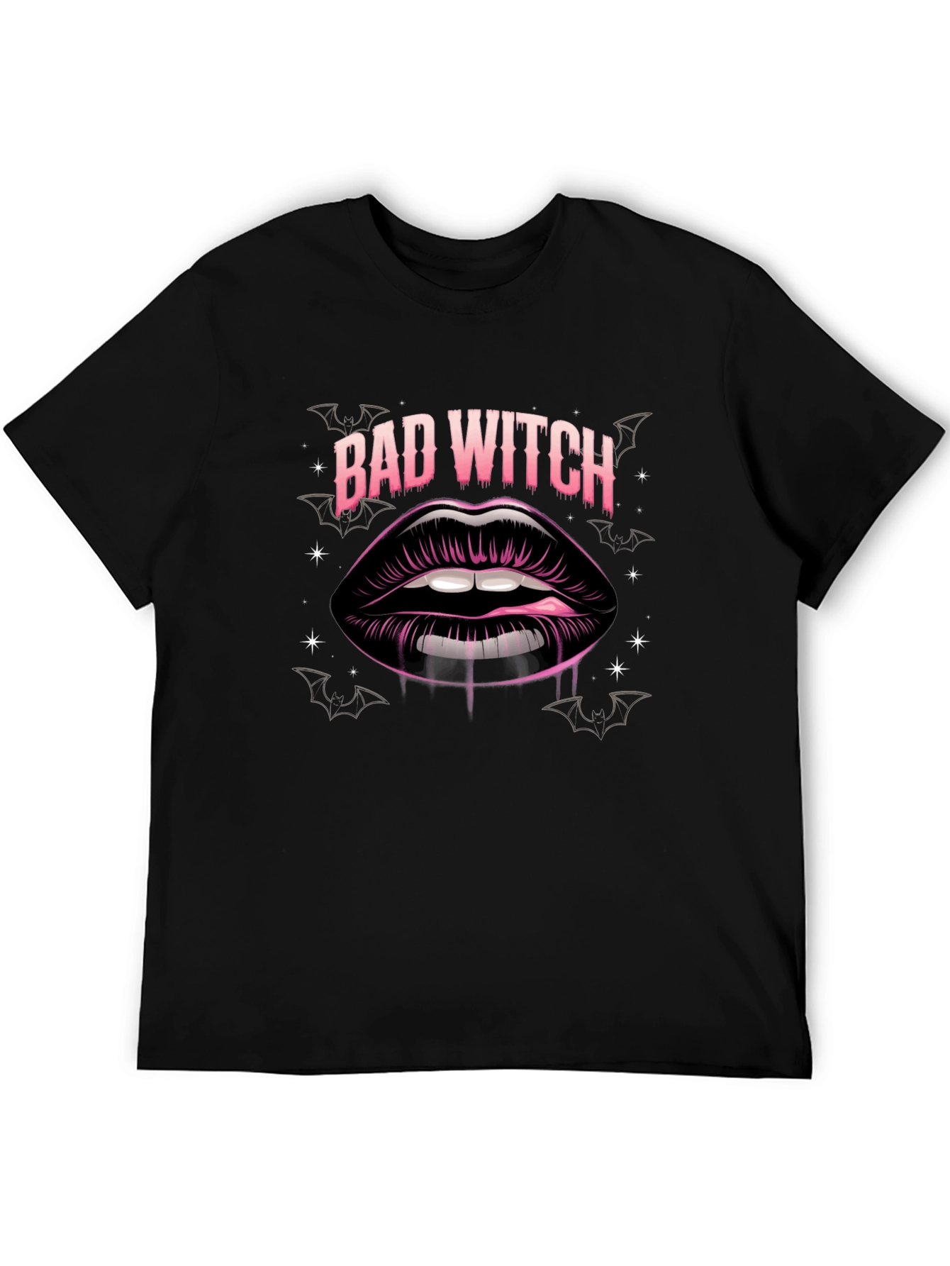 Bad Witch Lips Graphic Tee - Halloween Style
