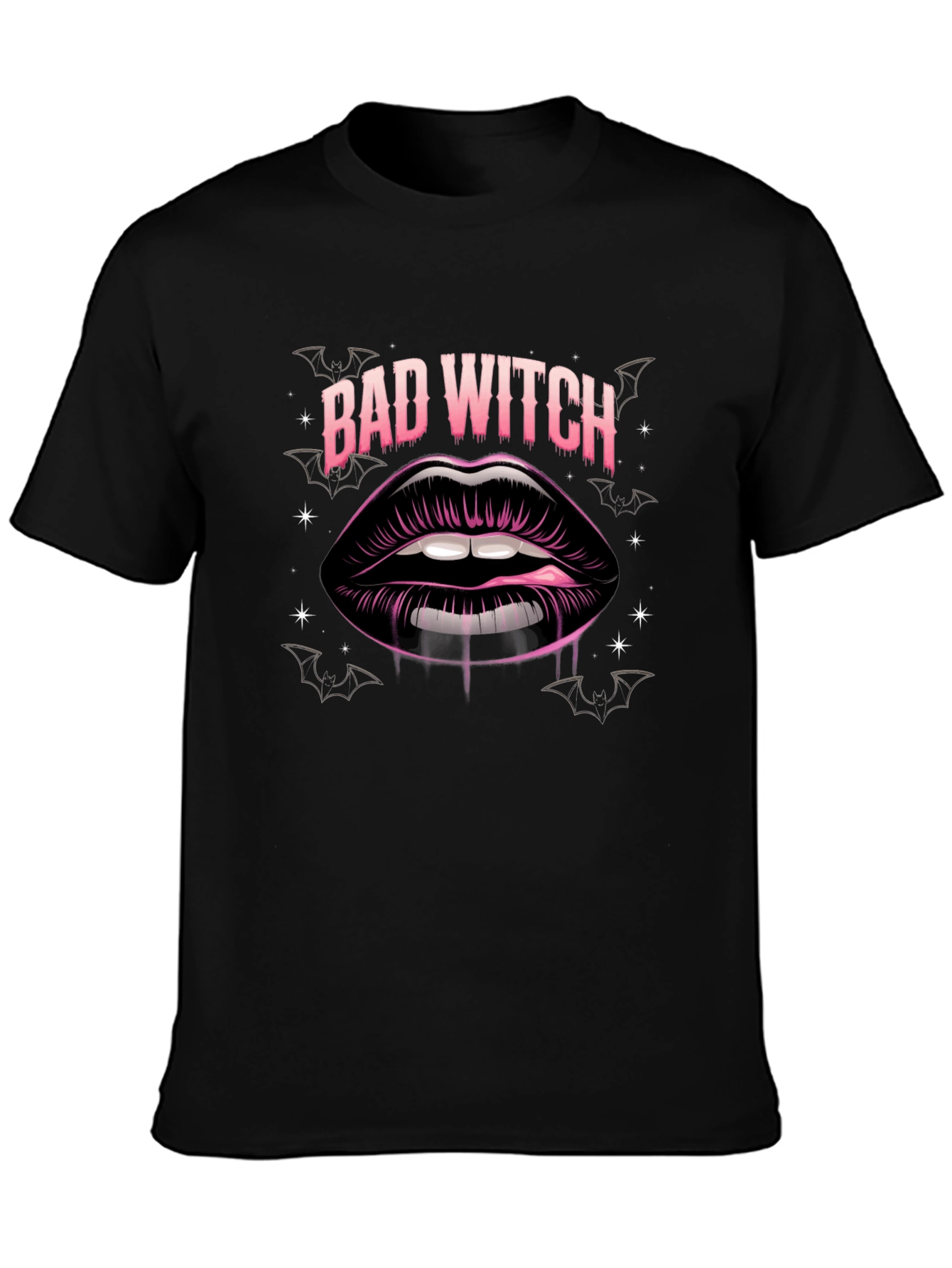 Bad Witch Lips Graphic Tee - Halloween Style