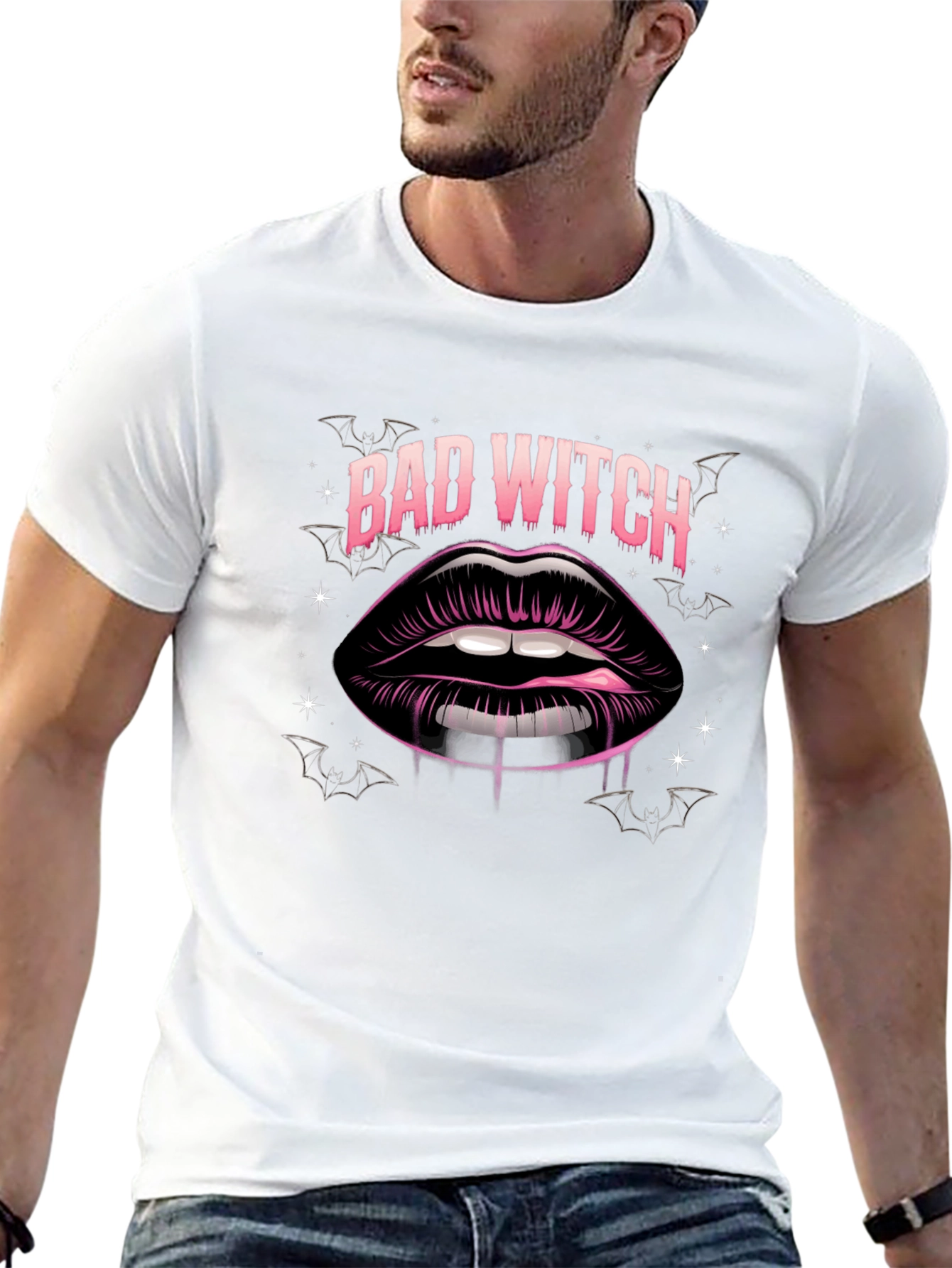 Bad Witch Lips Graphic Tee - Halloween Style