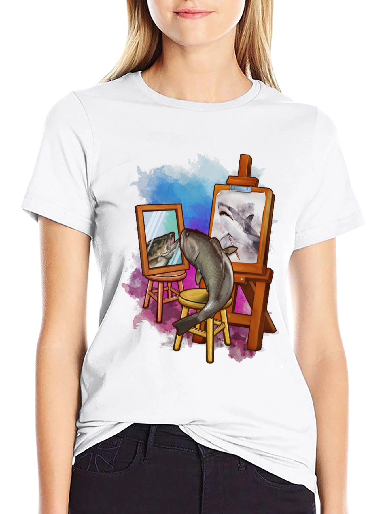Fish Artist Graphic T-Shirt