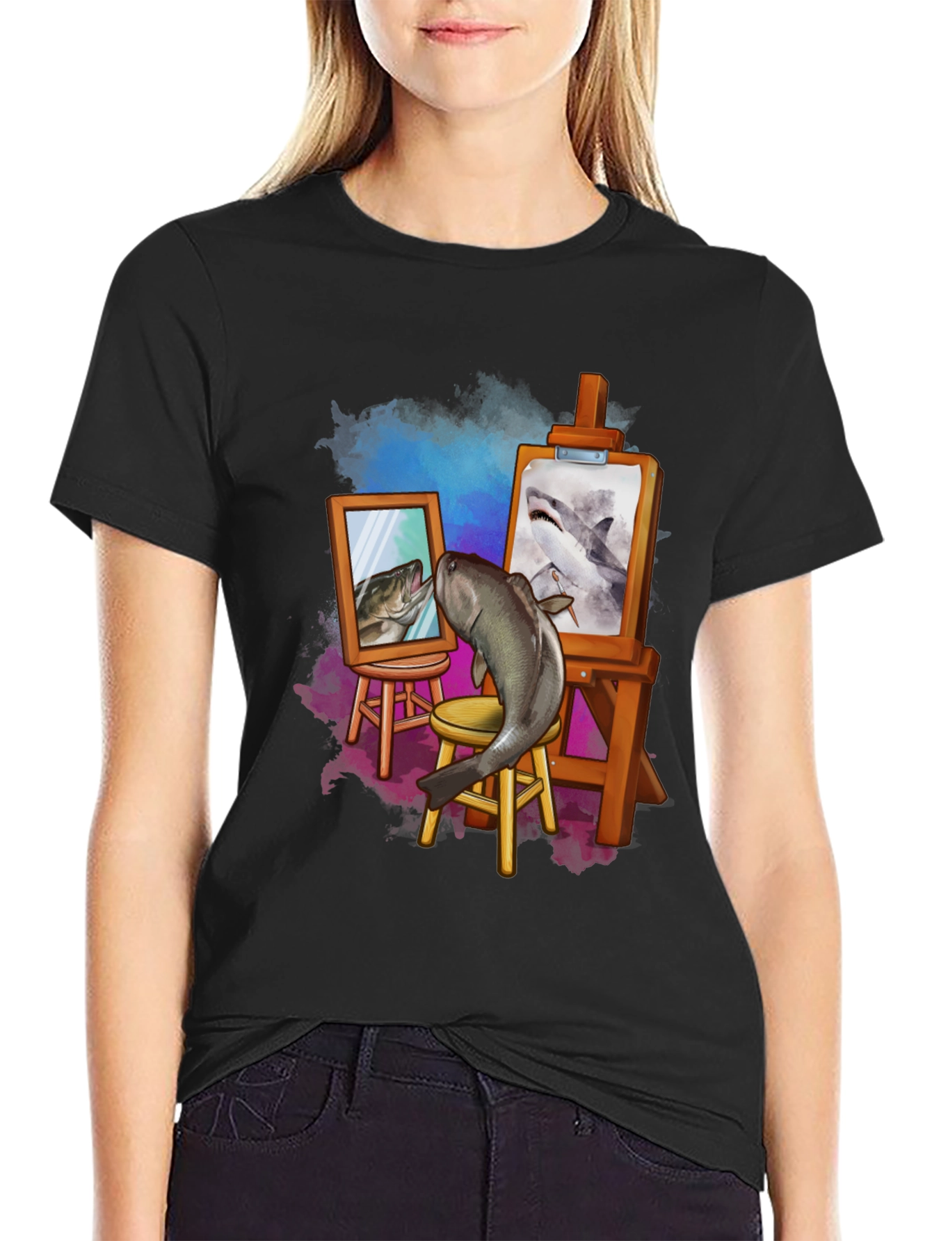 Fish Artist Graphic T-Shirt