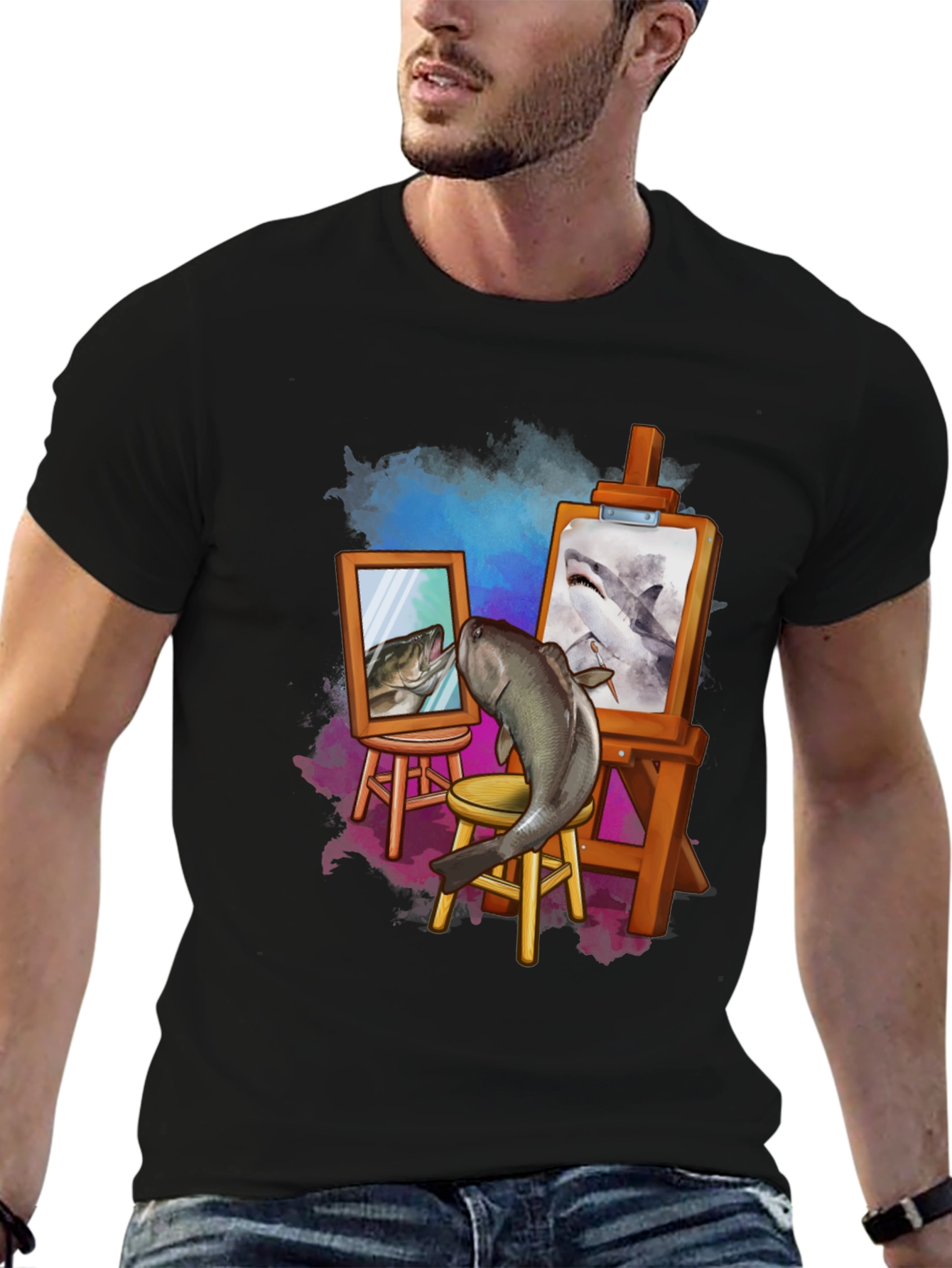 Fish Artist Graphic T-Shirt