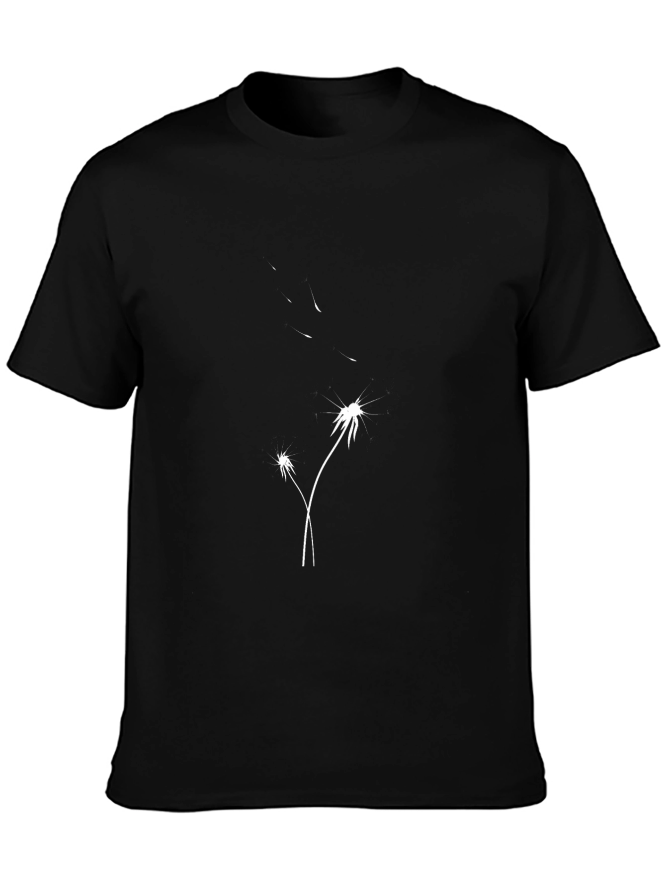 Dandelion Print Black T-Shirt