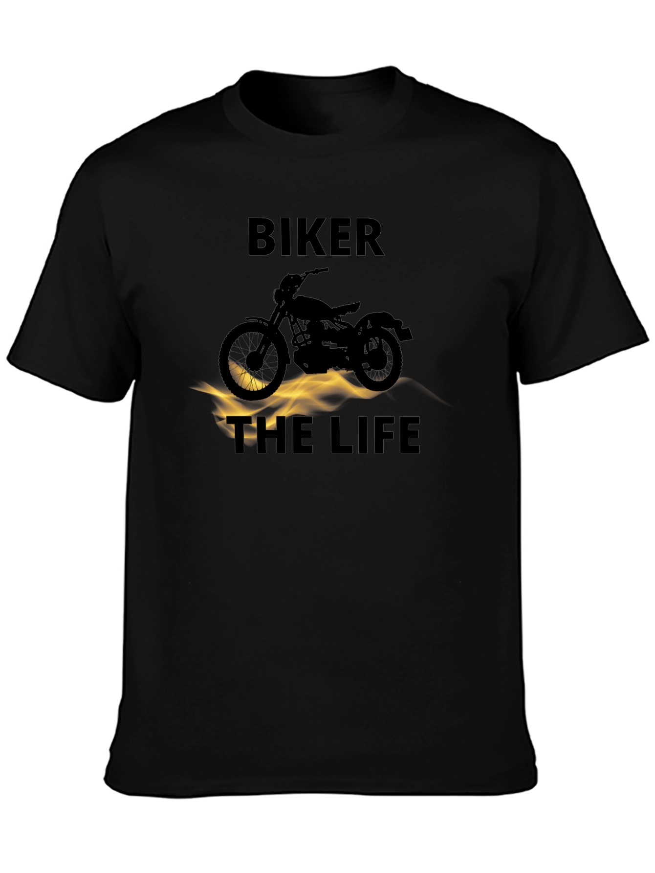 Biker The Life Black Graphic T-Shirt