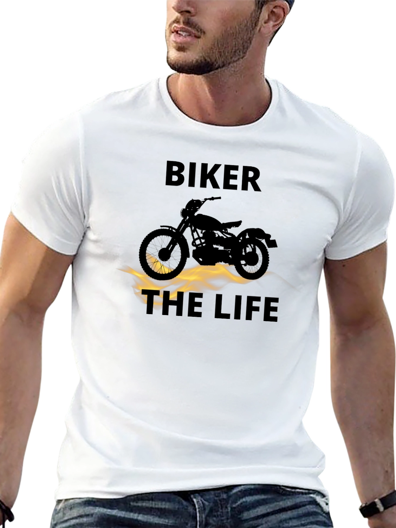 Biker The Life Black Graphic T-Shirt