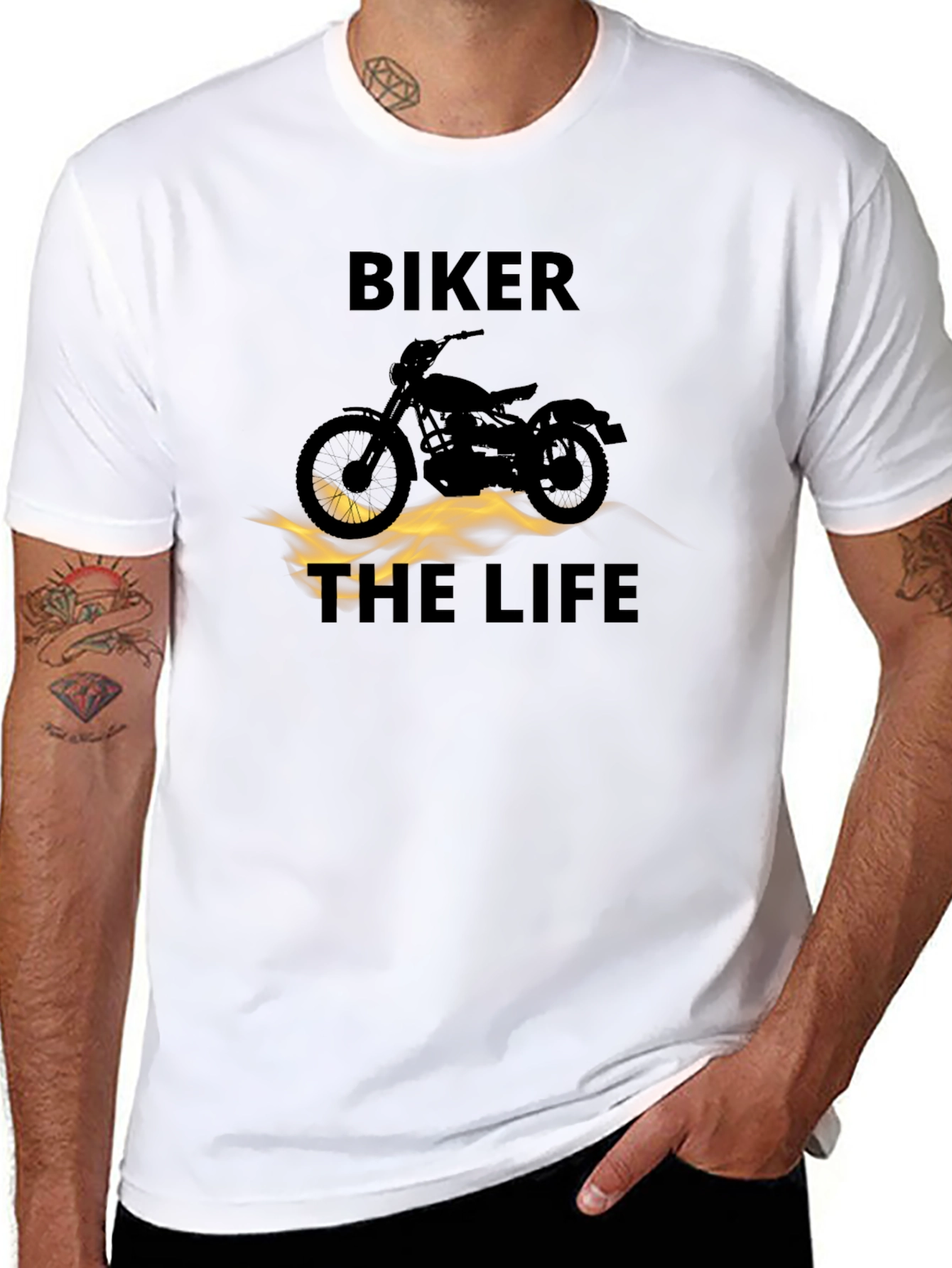 Biker The Life Black Graphic T-Shirt