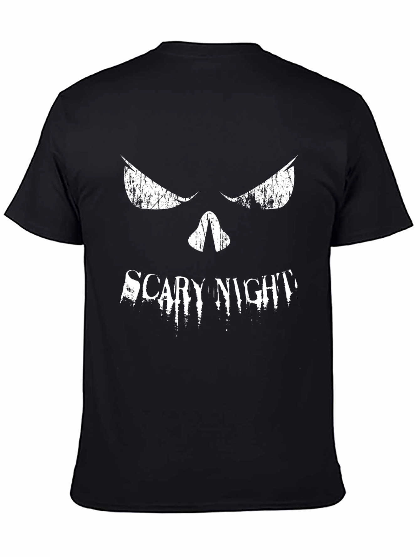 Scary Night Graphic Print T-Shirt - Black