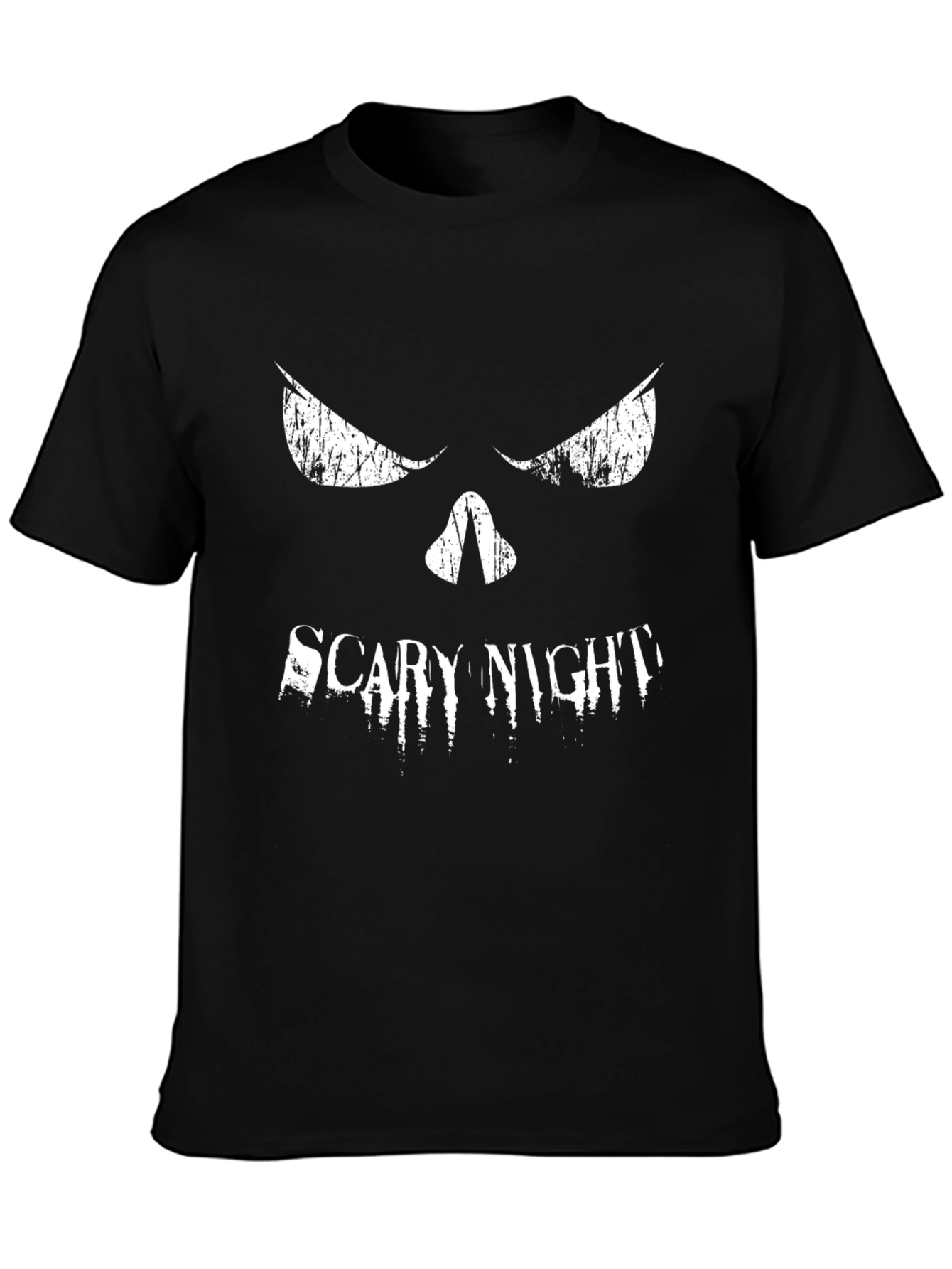 Scary Night Graphic Print T-Shirt - Black