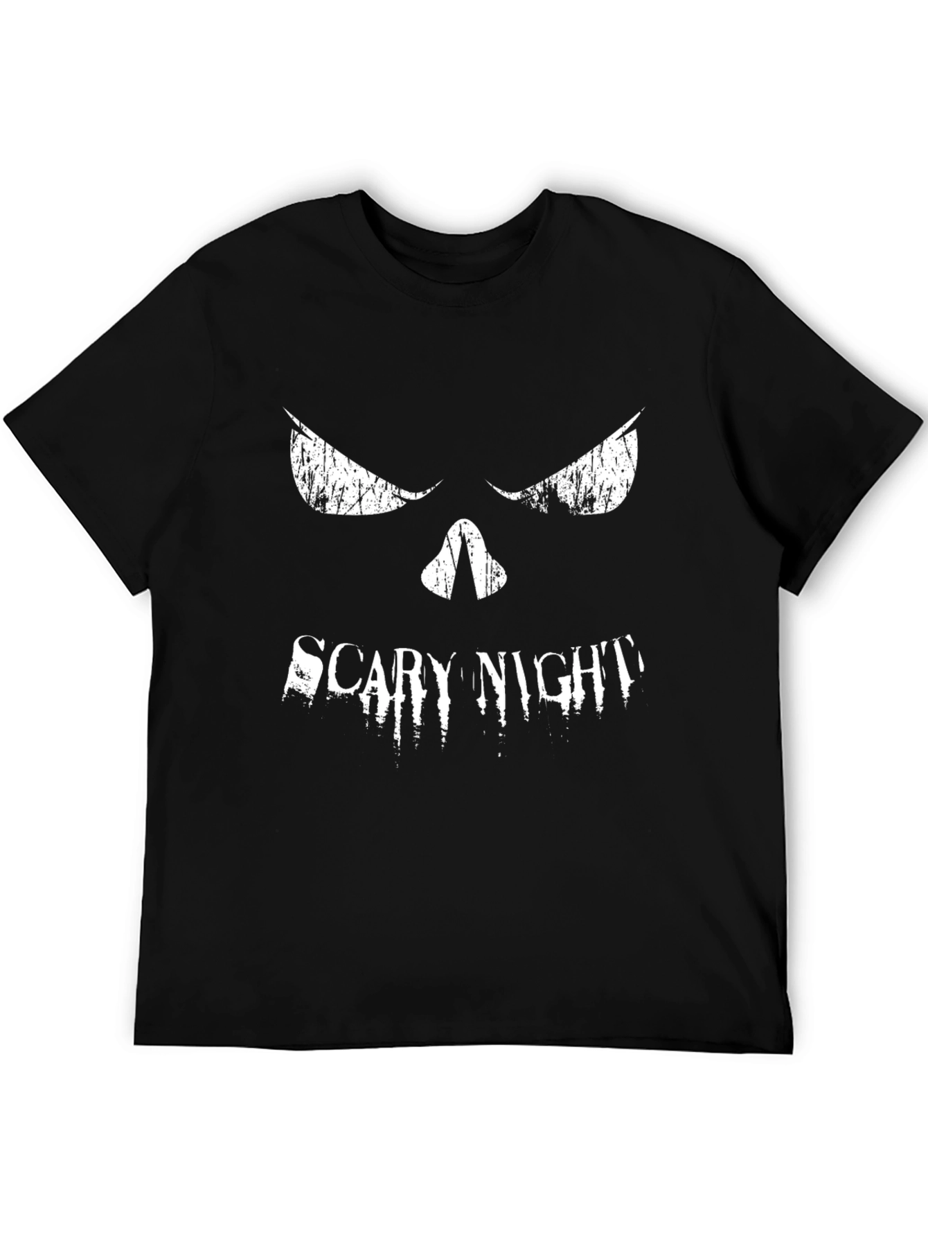 Scary Night Graphic Print T-Shirt - Black