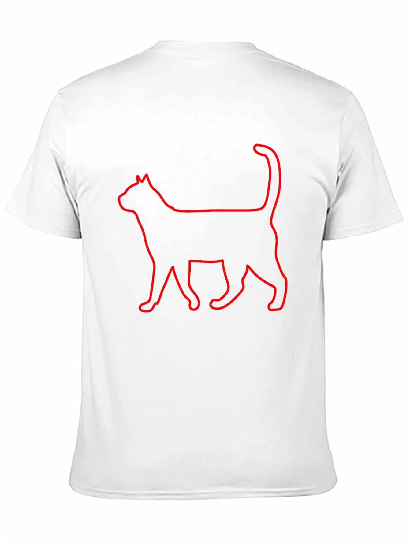Cool Cat Outline T-Shirt - Black