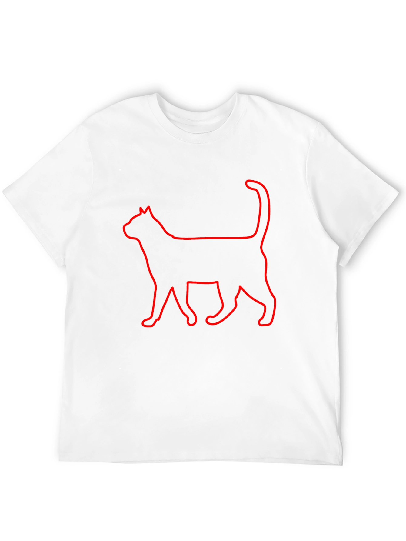 Cool Cat Outline T-Shirt - Black