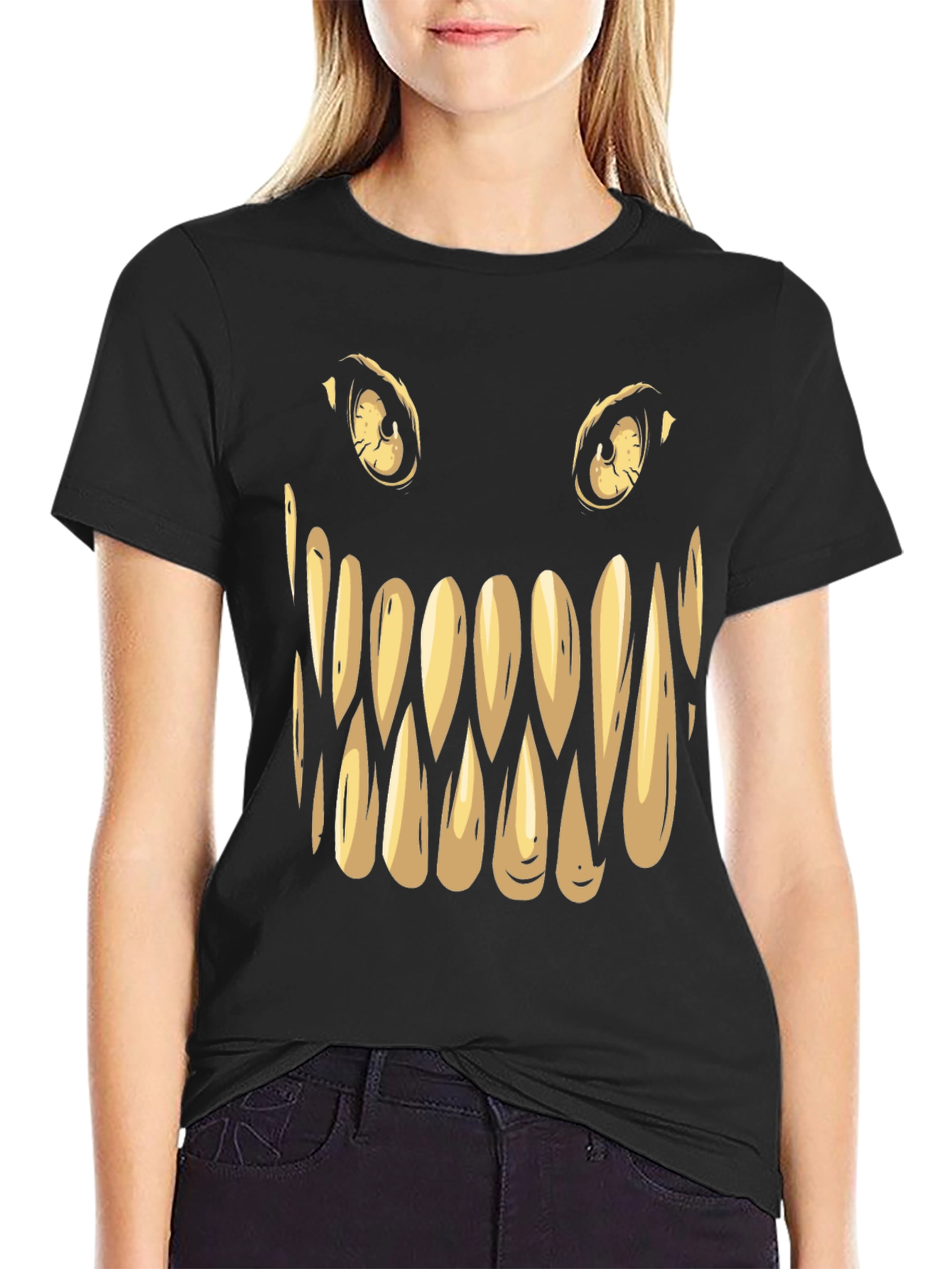 Monster Face Graphic Tee - Spooky Halloween Shirt