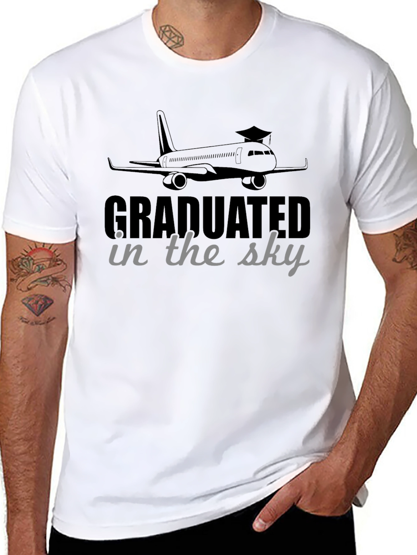 Graduated in the Sky T-Shirt - Aviation Graduation Tee